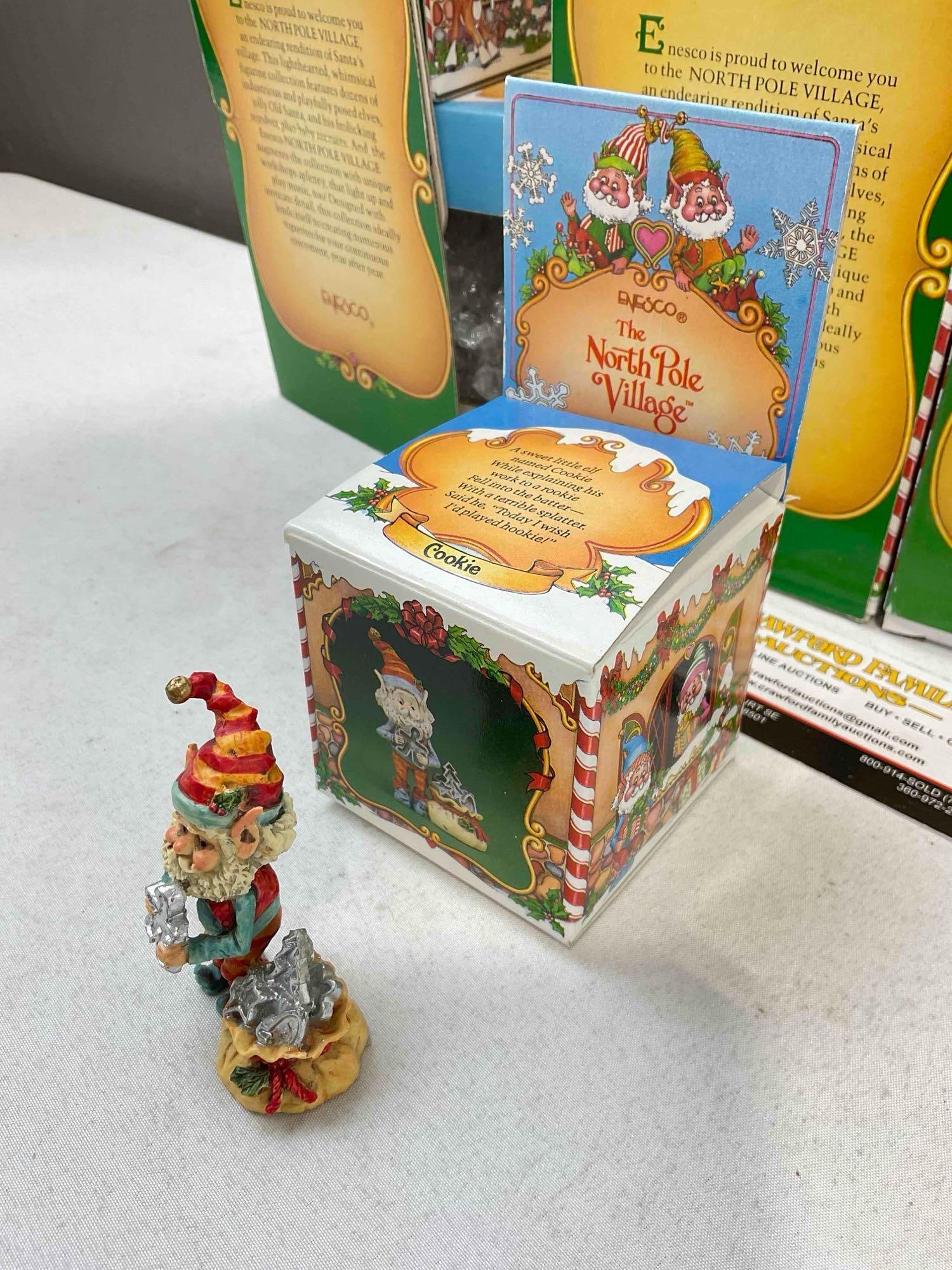 8 pcs Vintage ENESCO Composite The North Pole Village Christmas Decorative Figurines. w. boxes - 6