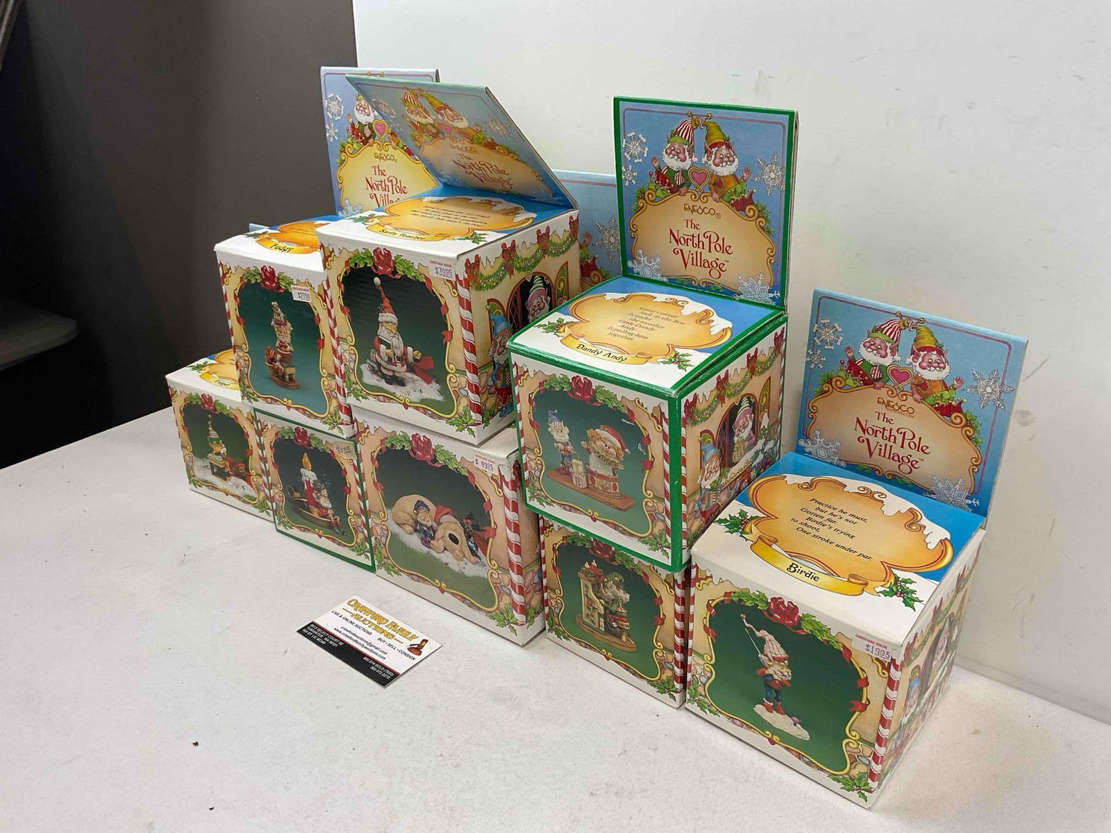 8 pcs Vintage ENESCO Composite The North Pole Village Decorative Christmas Figurines.in boxes - 2