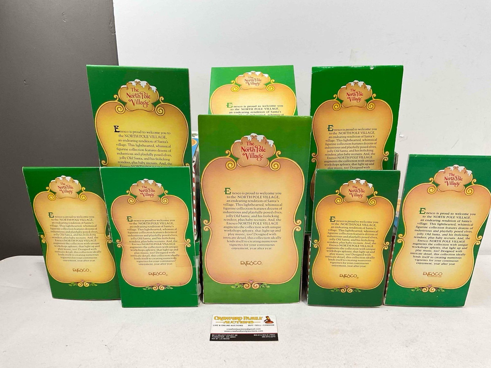 8 pcs Vintage ENESCO Composite The North Pole Village Decorative Christmas Figurines.in boxes - 4