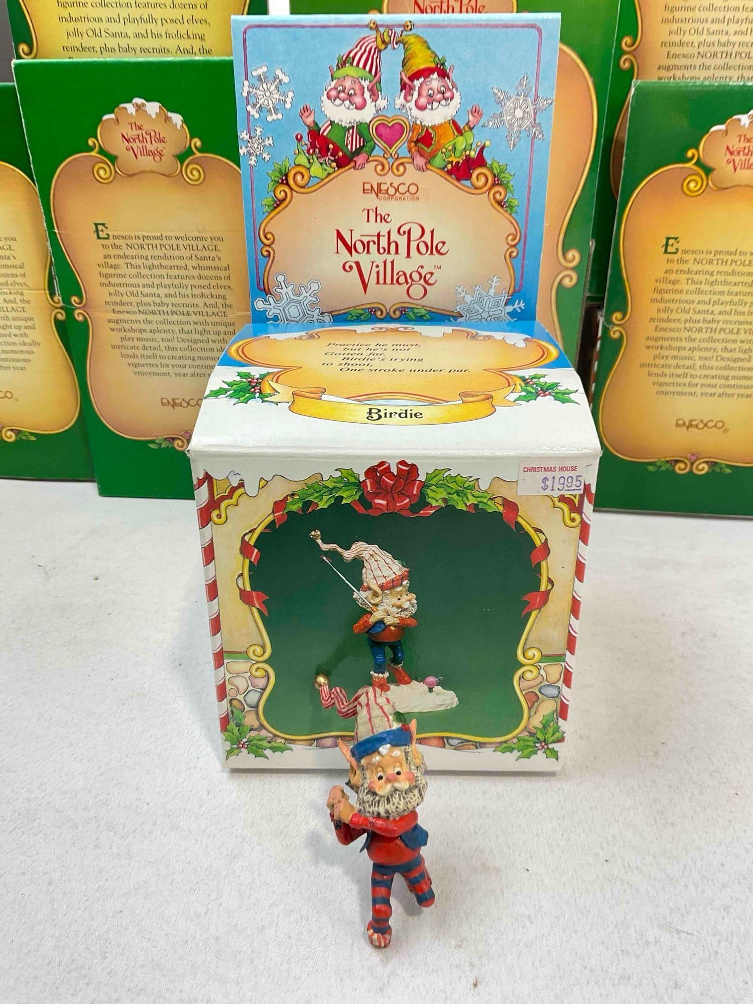 8 pcs Vintage ENESCO Composite The North Pole Village Decorative Christmas Figurines.in boxes - 5