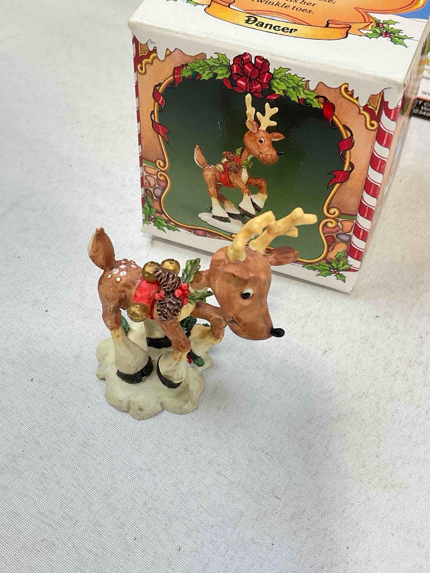 10 pcs Vintage ENESCO Composite The North Pole Village Christmas Decorative Figurines.w/ boxes - 6