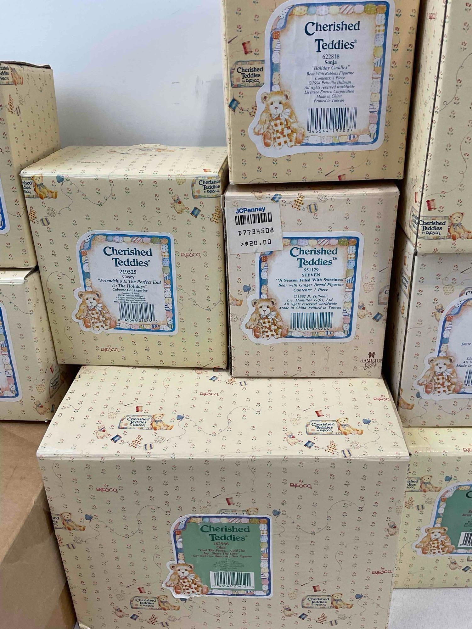15 pcs Vintage ENESCO Cherished Teddies Composite Decorative Teddy Bear Figurines.w/ boxes - 5