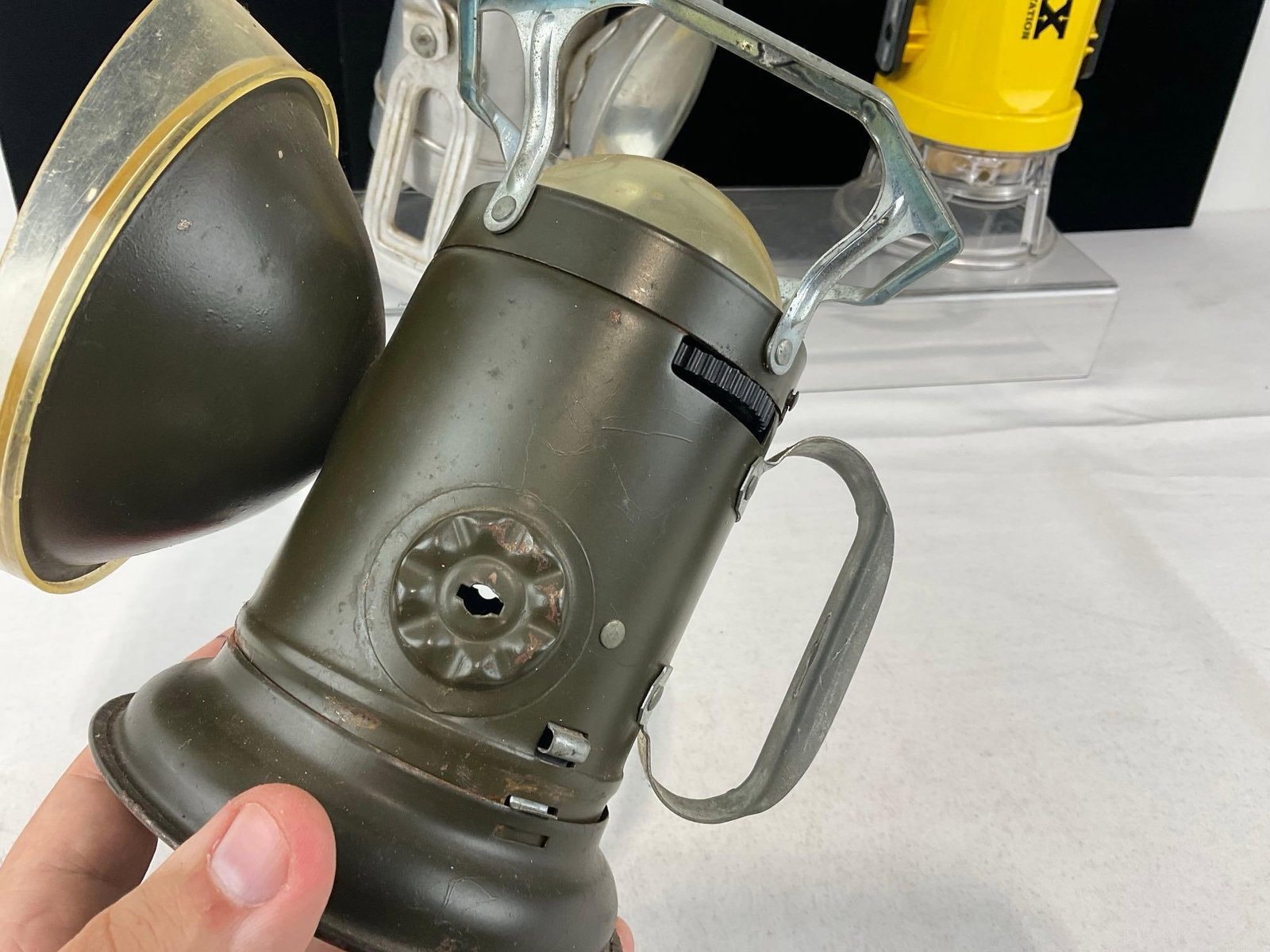 3x Railroad Crew Lanterns, Delta Powerlite, no Handle, Starlite #292 & Handlite Co. - 2