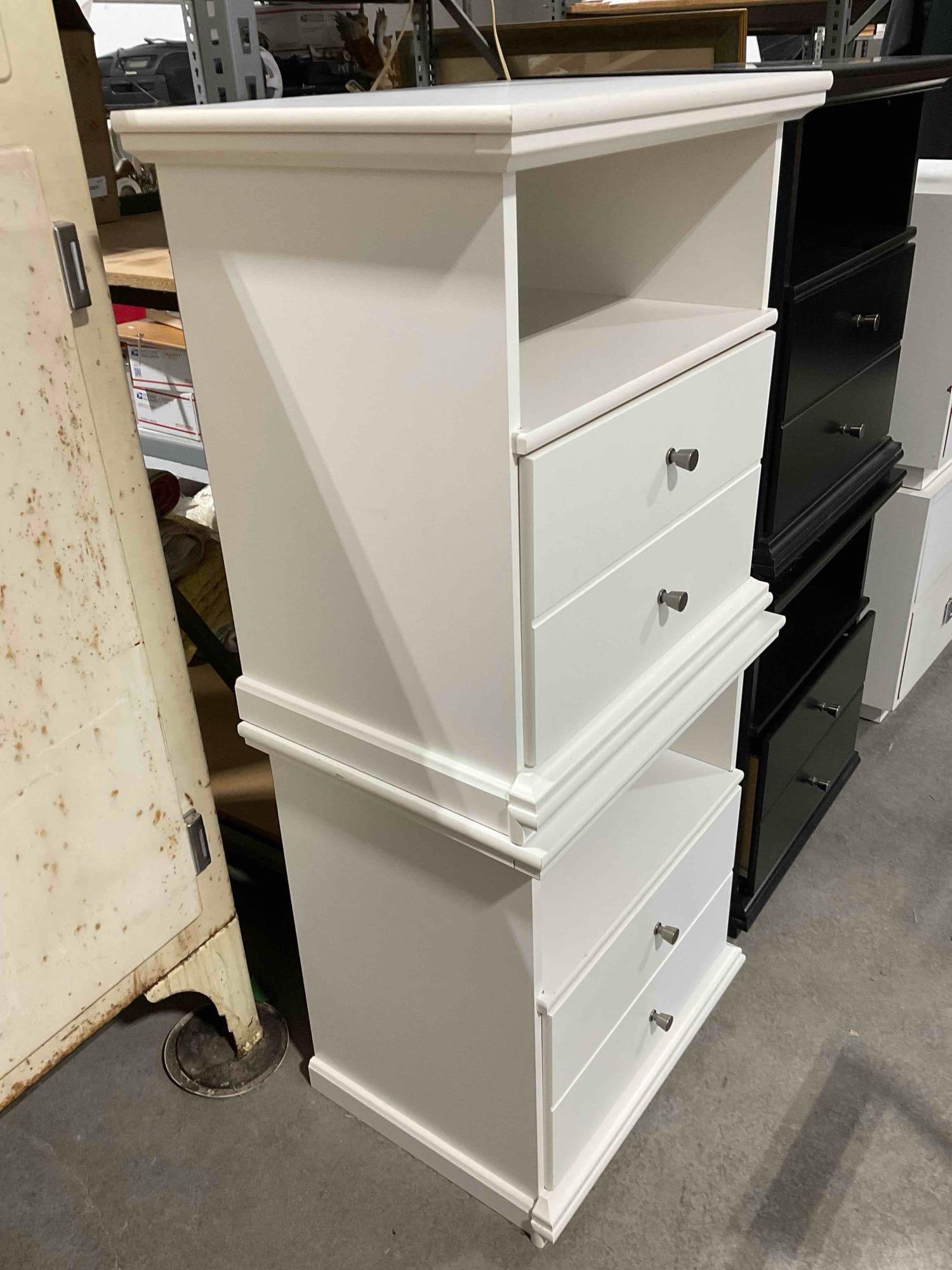 Pair of Ashley Signature Design White Painted Wooden Nightstands End Tables w/ Drawer. - 3