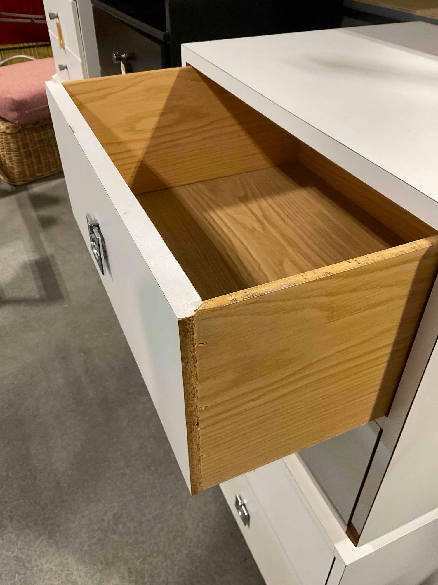 Modern White Painted Wood Nightstands End Tables w/ 2 Drawers. See pics. - 4