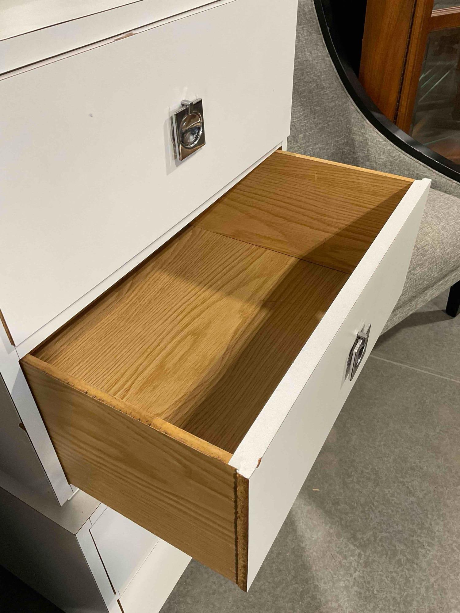 Modern White Painted Wood Nightstands End Tables w/ 2 Drawers. See pics. - 6