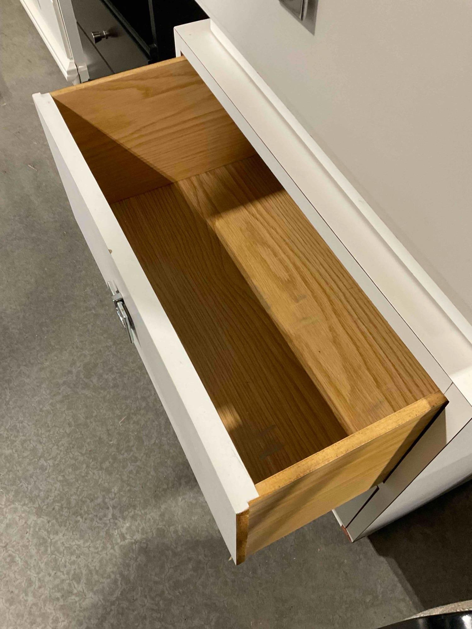 Modern White Painted Wood Nightstands End Tables w/ 2 Drawers. See pics. - 7