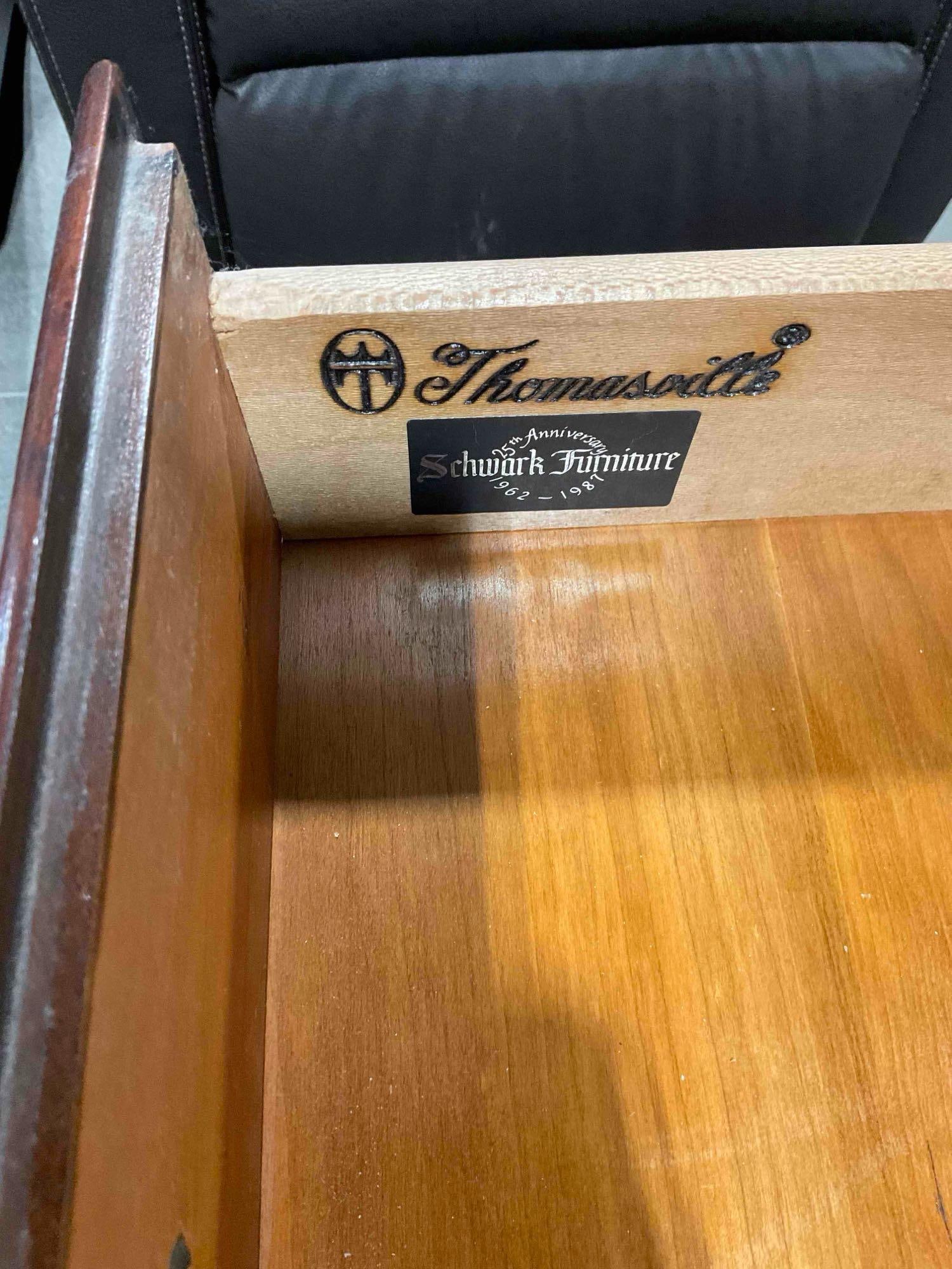 Vintage Thomasville Flip Top Bar Server w/ Mahogany Wood Finish, Drawer & Cupboard. - 5