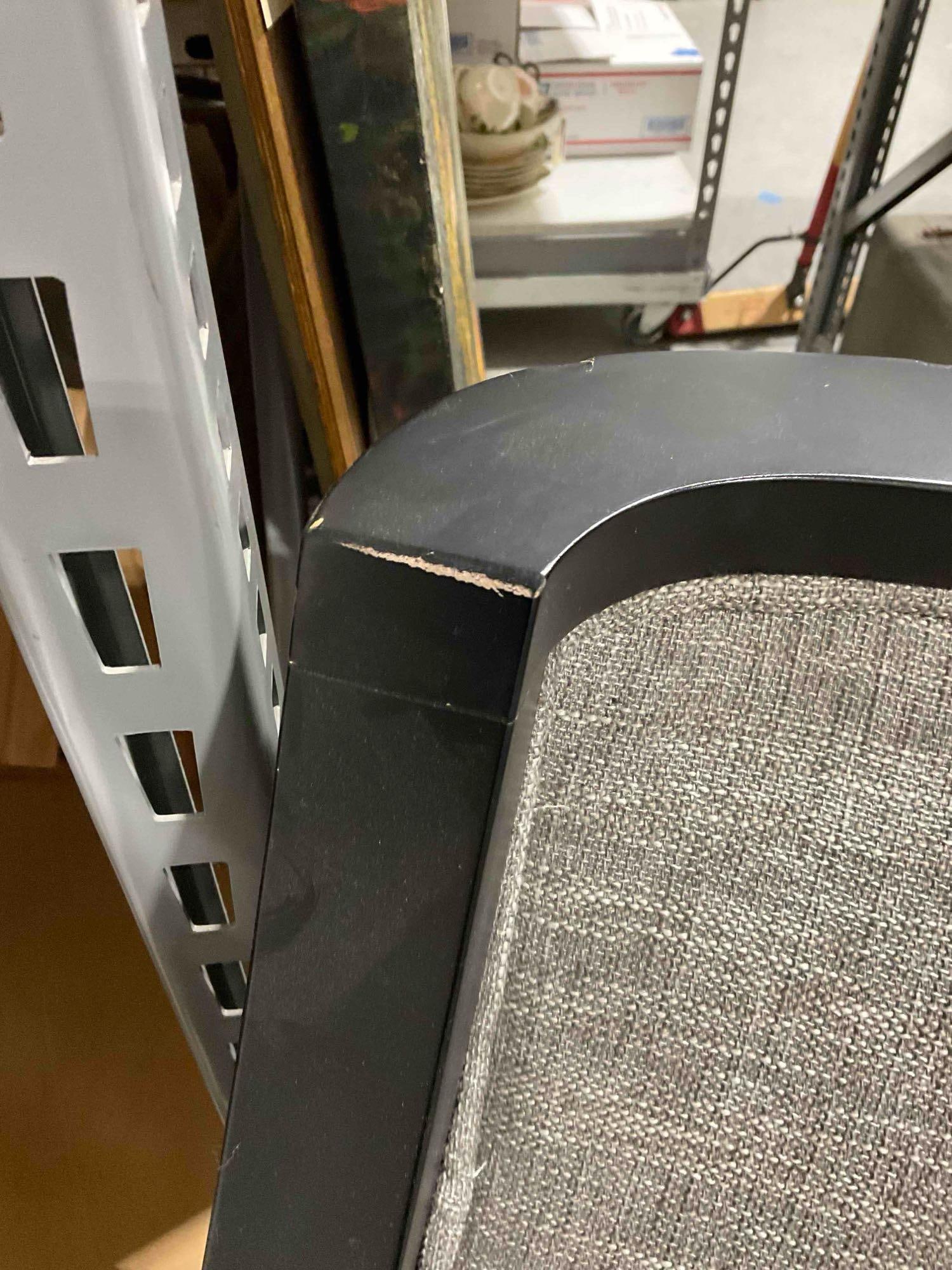 Modern Black Painted Wooden Accent Chair w/ Heathered Gray Fabric Upholstery. See pics. - 4