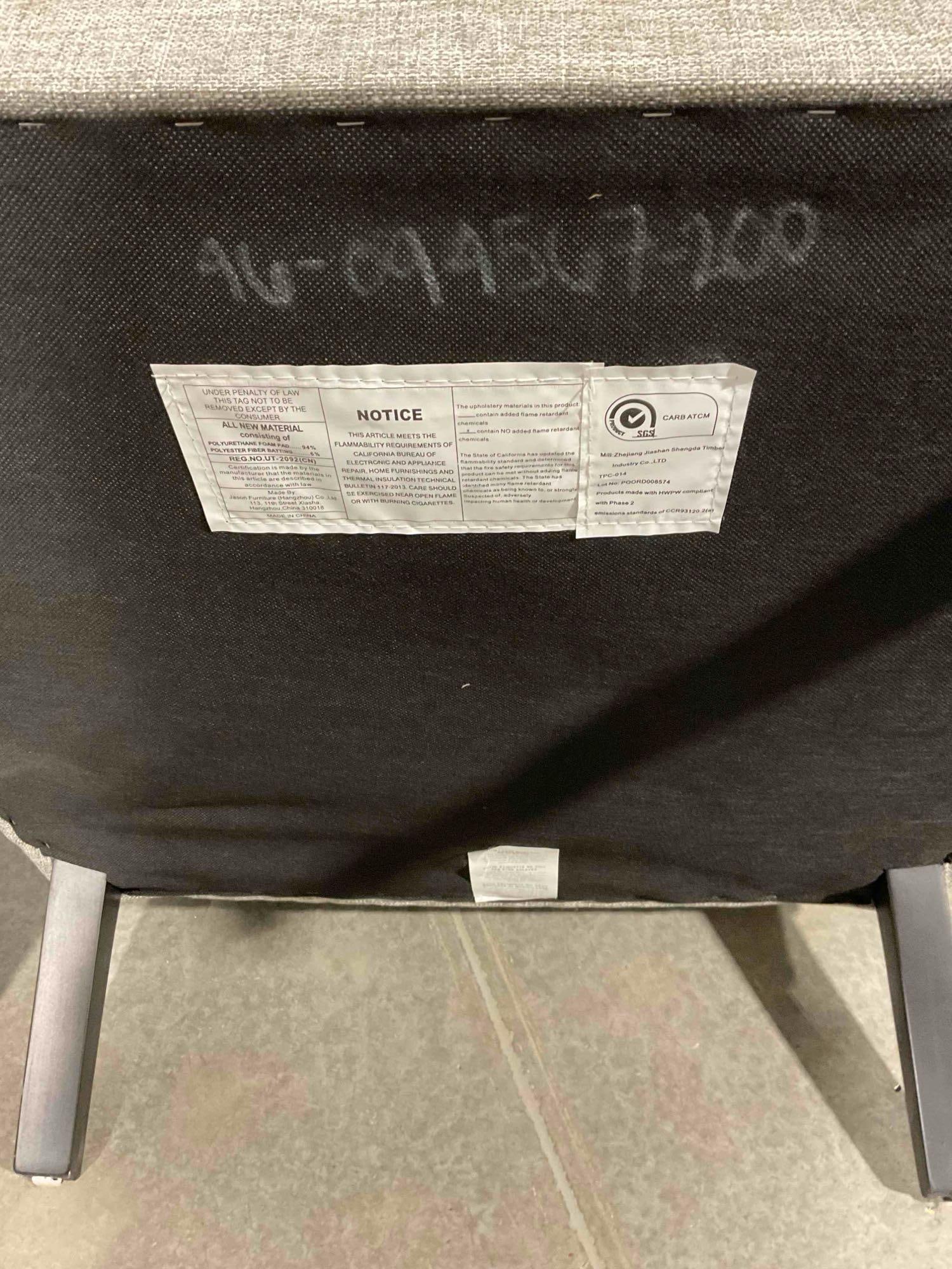 Modern Black Painted Wooden Accent Chair w/ Heathered Gray Fabric Upholstery. See pics. - 6