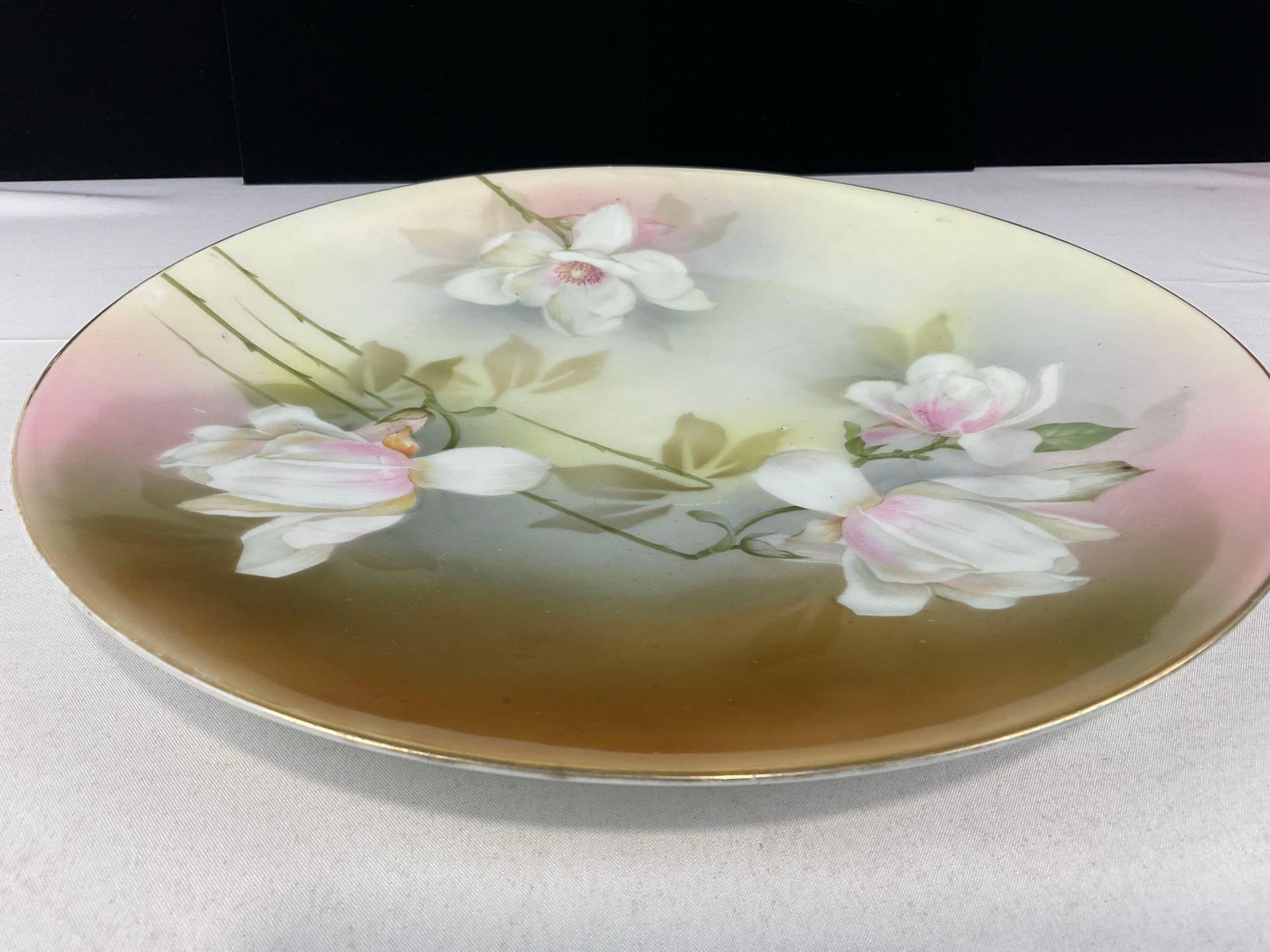 Antique 1910-1930 RS Germany Plate, Magnolia pattern, 12 inch in diameter - 5