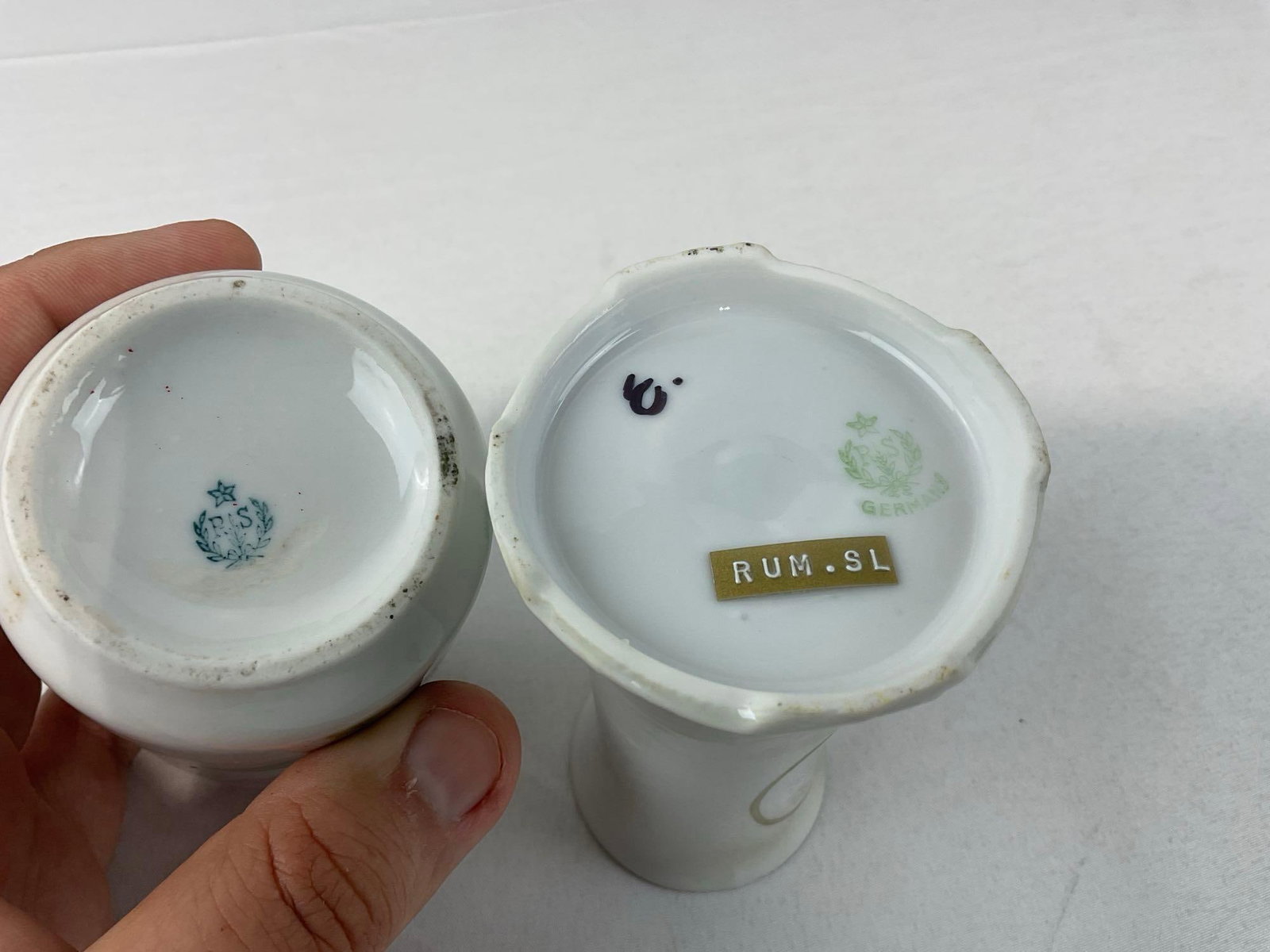 3 Early 20th Century RS Germany China Pieces, Plate, Bud Vase & Hatpin Holder, Rose Floral Pattern - 4