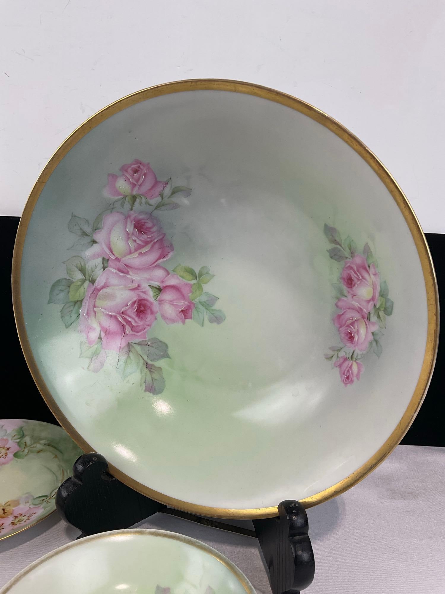 Set of 5 Early 20th Century Antique China, JSV Plate & Small Bowl, & 3x MZ Altrohlau CM-R Plates - 4