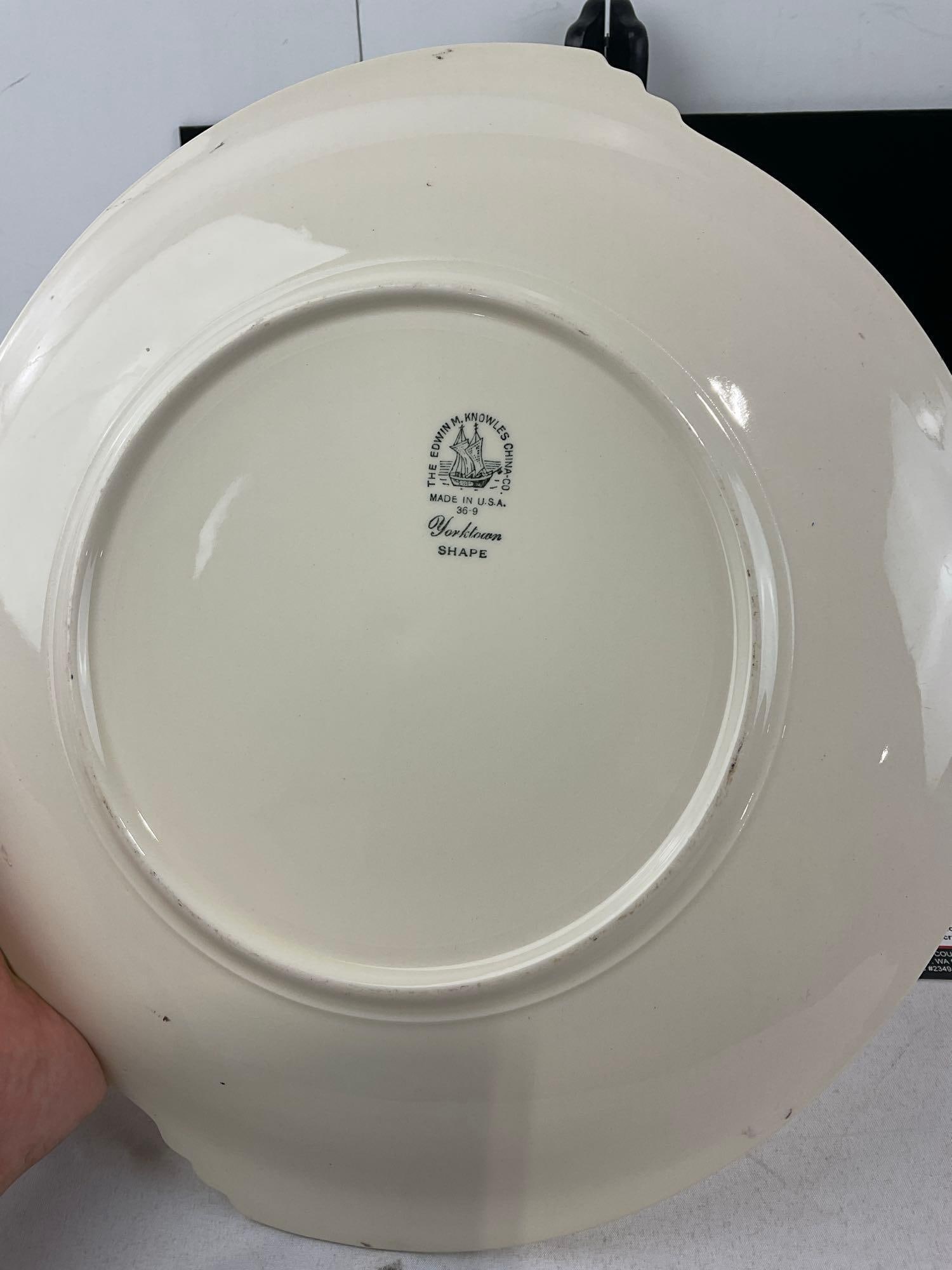Edwin Knowles China Yorktown Shape, Dinner Plate, 2x Lunch Plates, & Salad Plate, Wheat Pattern - 3
