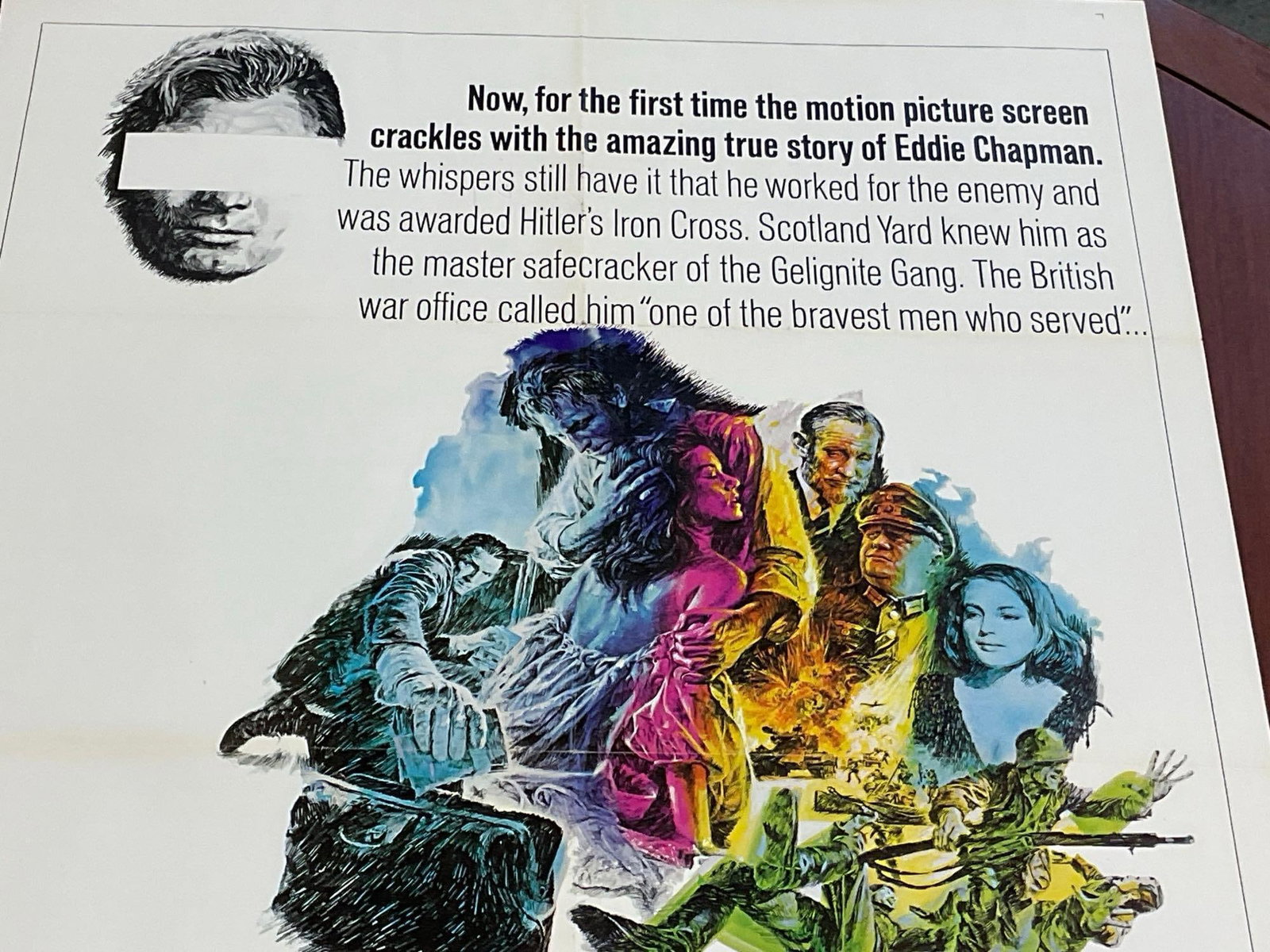 Vintage One Sheet Movie Poster, Terence Youngs 1983 Triple Cross, Christopher Plummer & Yul Brenner - 2