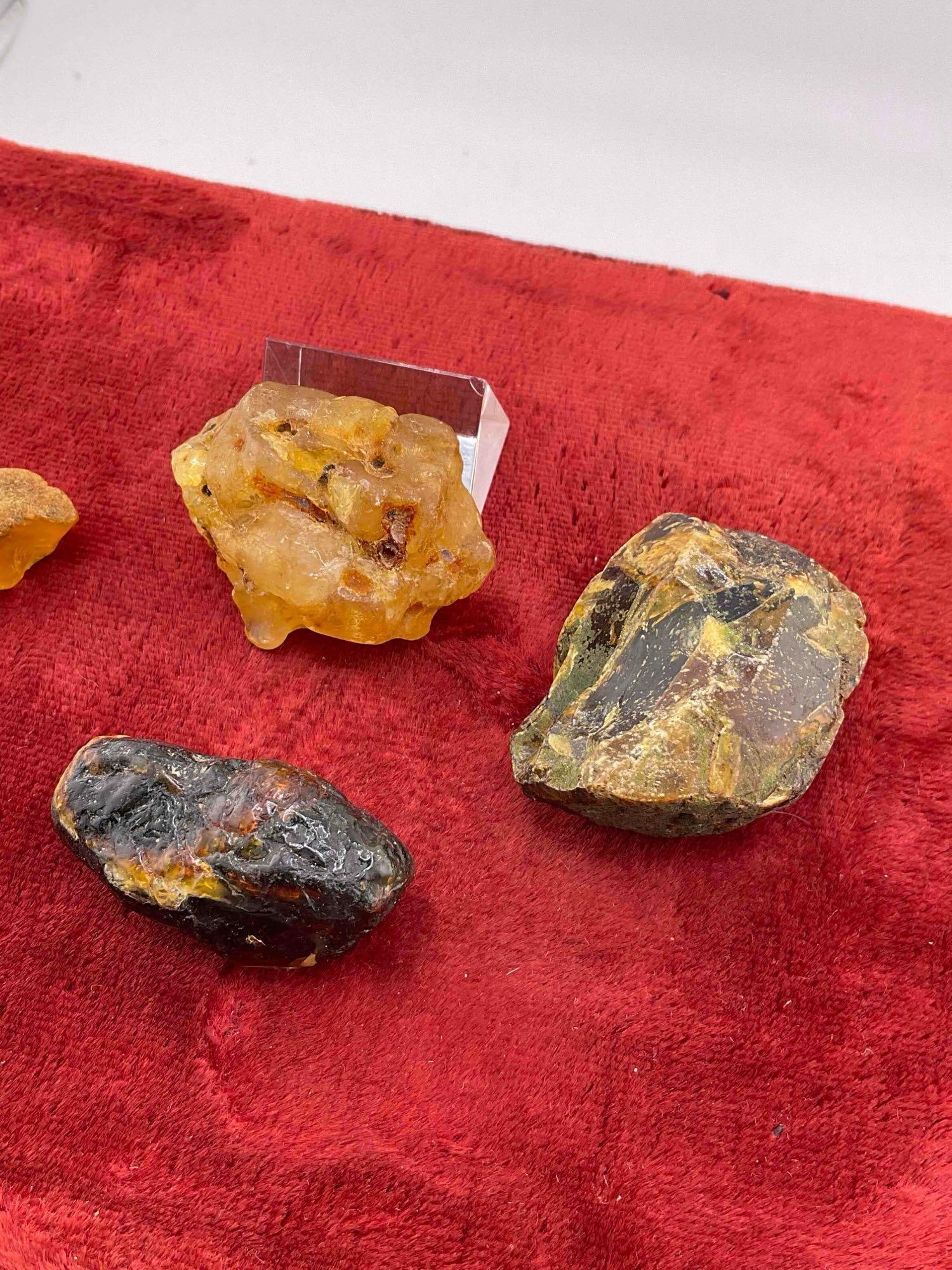 4 pcs Large Raw Amber Nuggets. - 3