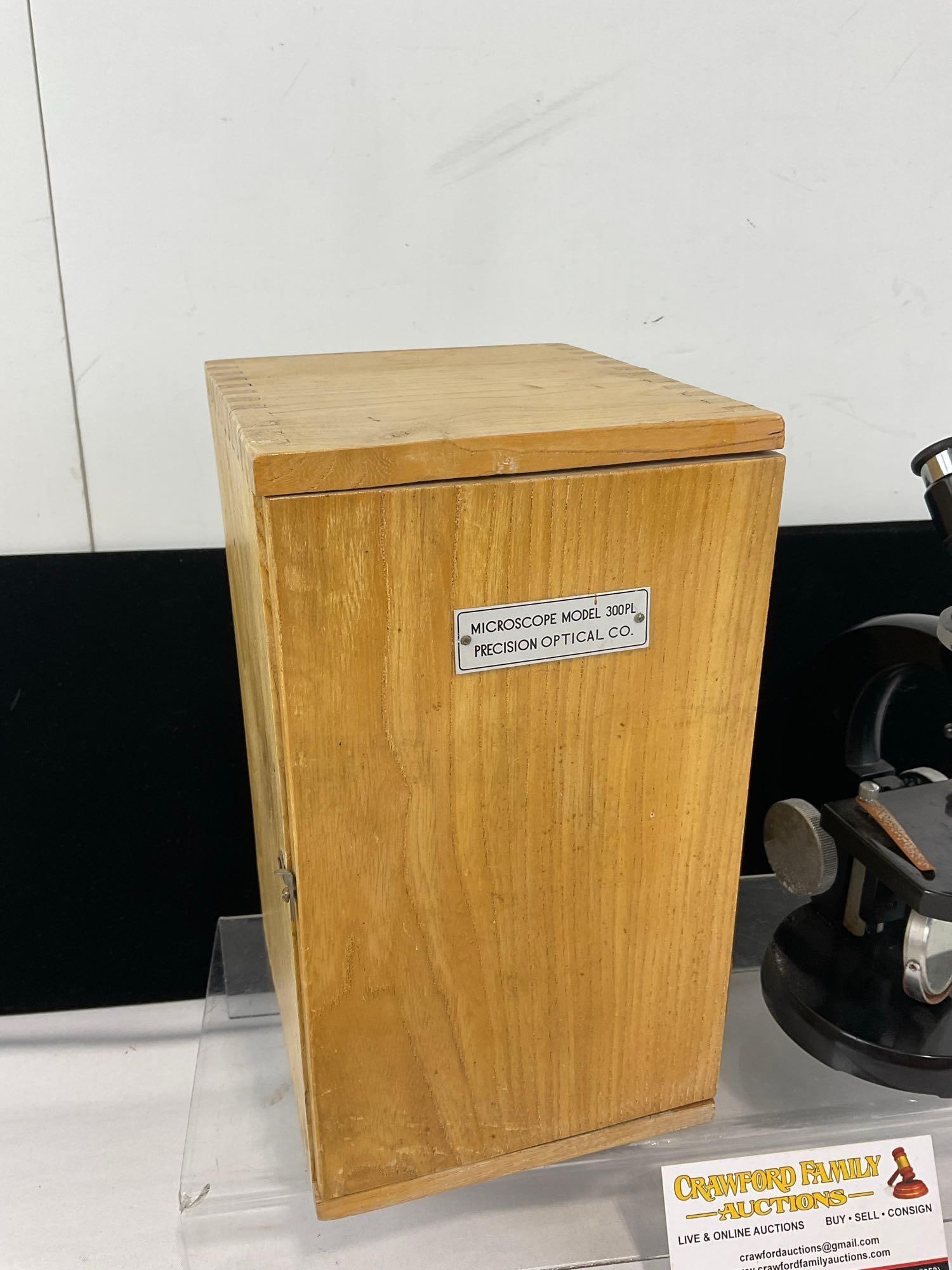 Precision Optical Microscope Model 300PL w/wooden case - 2