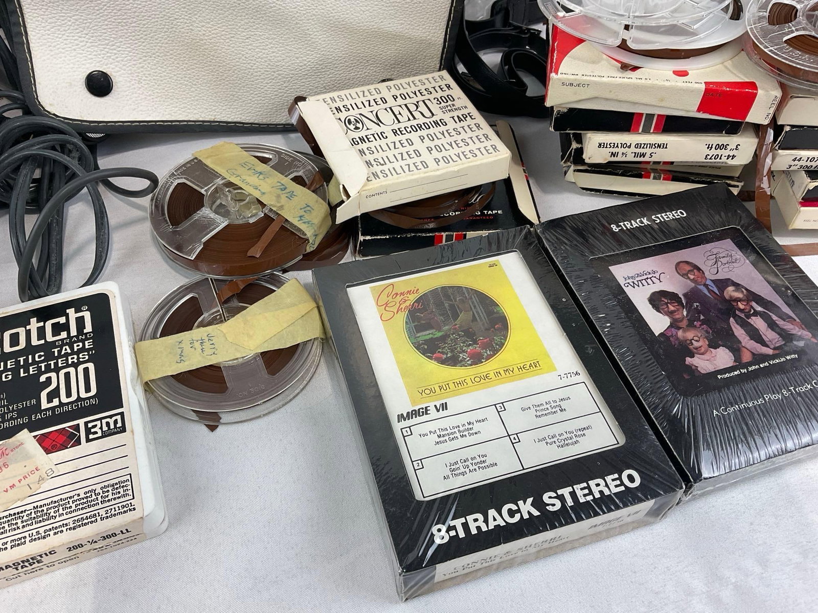 Sony Solid State Tapecorder TC-910, variety of magnetic tape, some previously used, & 2 8 Tracks - 3