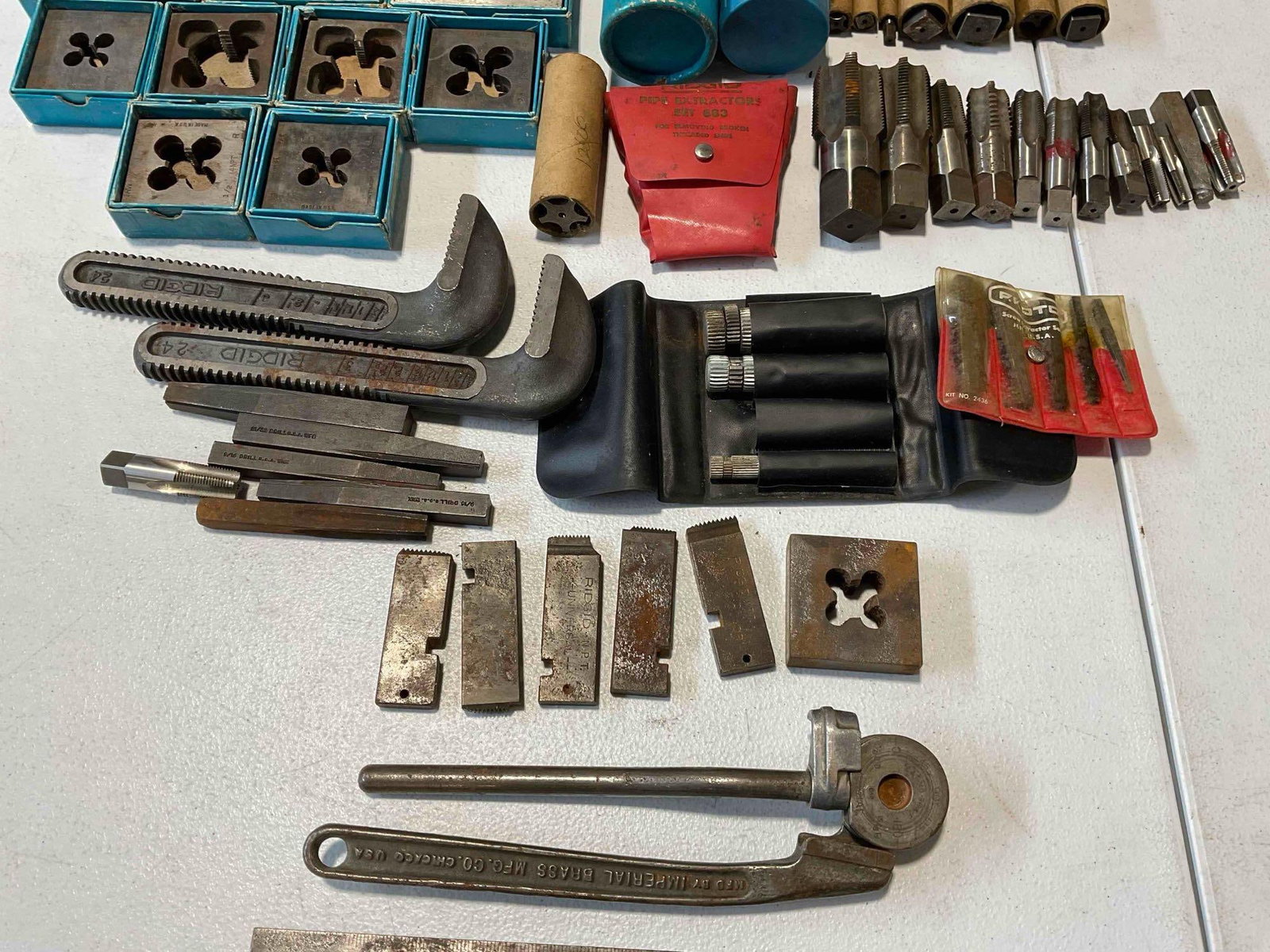 50+ pcs Machinist & Plumbing Tool Assortment, incl. RIDGID Pipe Wrenches, Taps, Dies & More! - 4