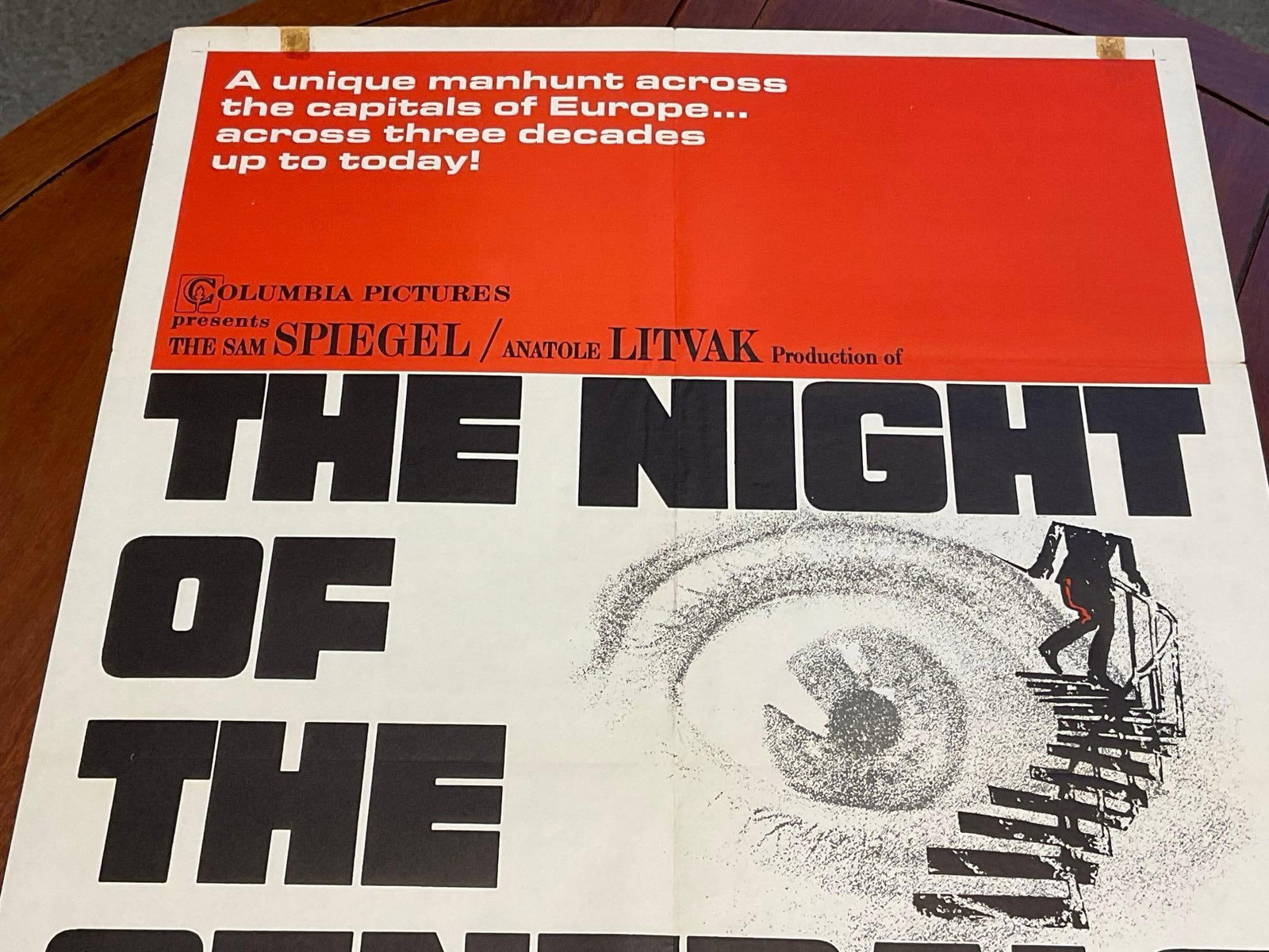 Vintage One Sheet Movie Poster, 1967 Duo Tone The Night of the Generals, Peter O Toole, Omar Sharif - 2