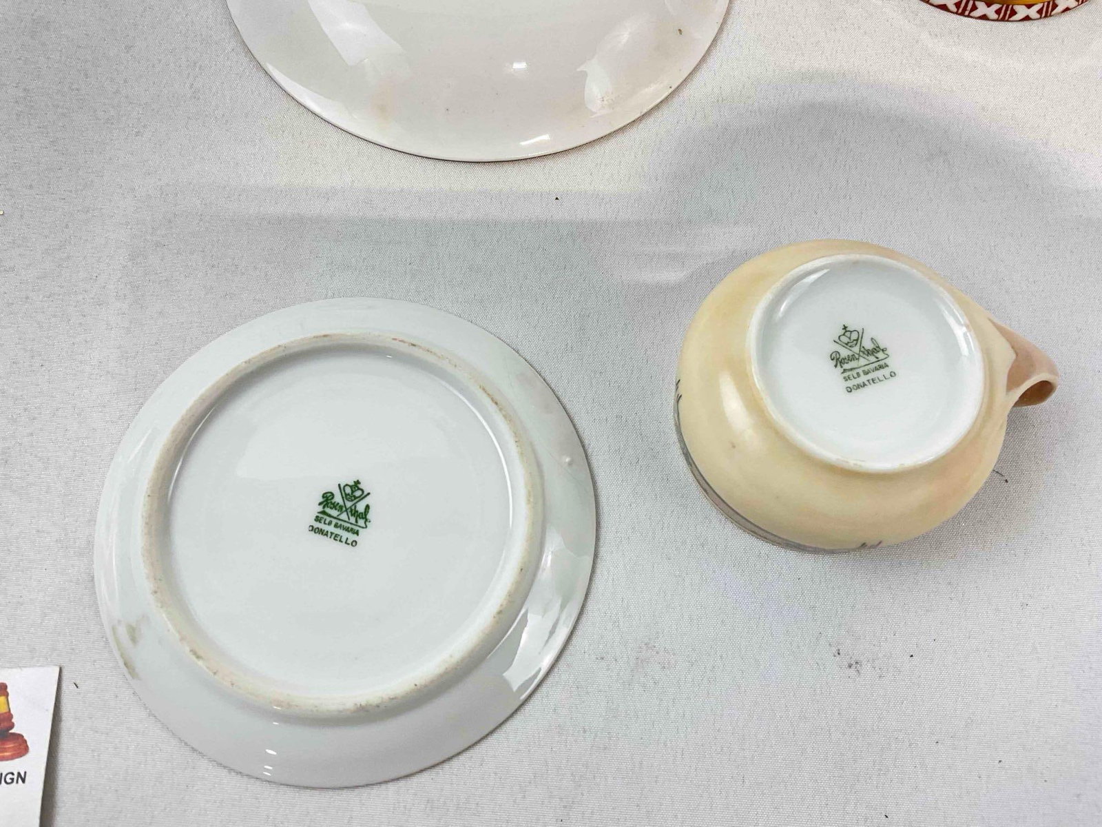 4 pcs Vintage Ceramic Cups & Saucers, incl. Rosenthal & Paragon w/ 3 pcs Wire Frames. - 6
