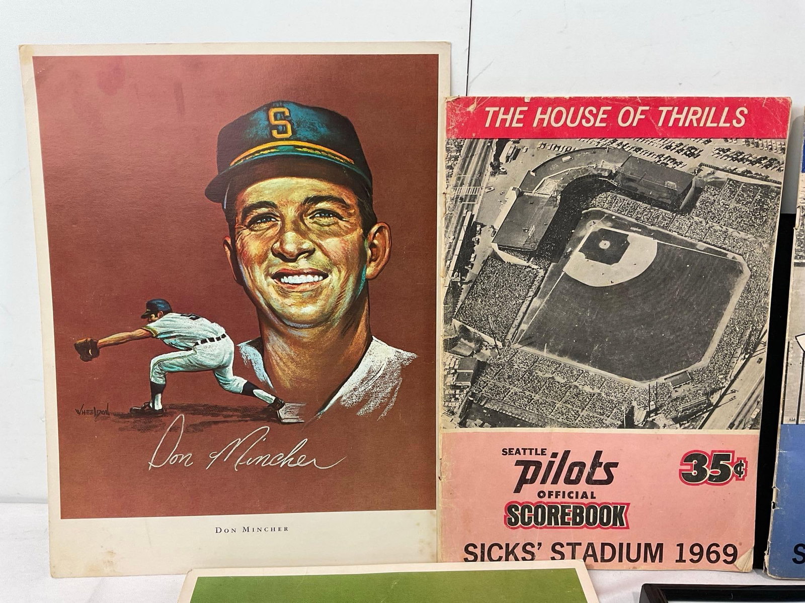 Vintage 1960s Seattle Pilots Scorebooks, Schedule, Yearbook, Framed Photo, Post-Intelligencer Pap... - 2