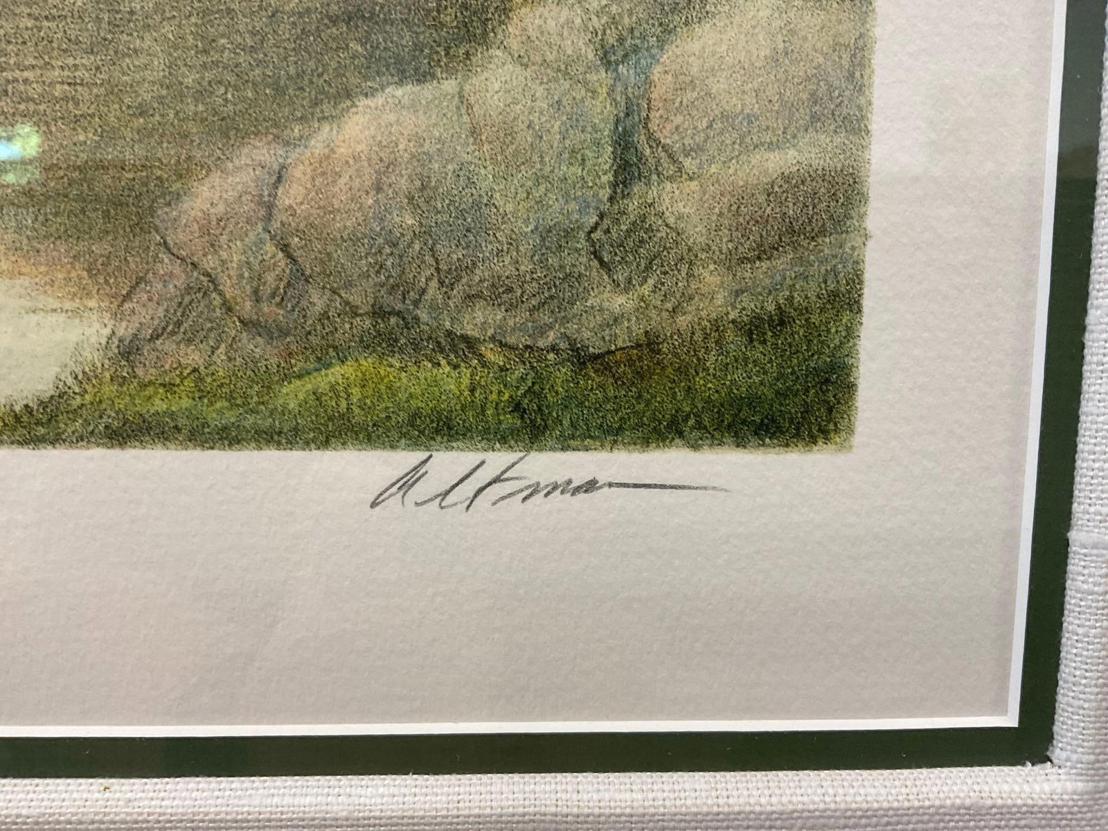 Framed Signed & Artist Proof Litho titled Afternoon Central Park I, by Harold Altman, 24x27 inches - 5