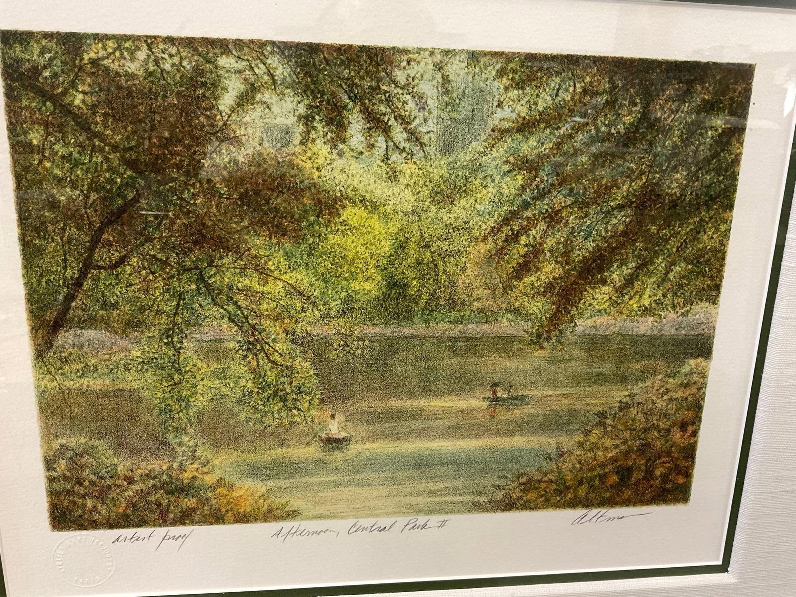 Framed Signed & Artist Proof Litho titled Afternoon Central Park II, by Harold Altman, 24x27 inches - 6