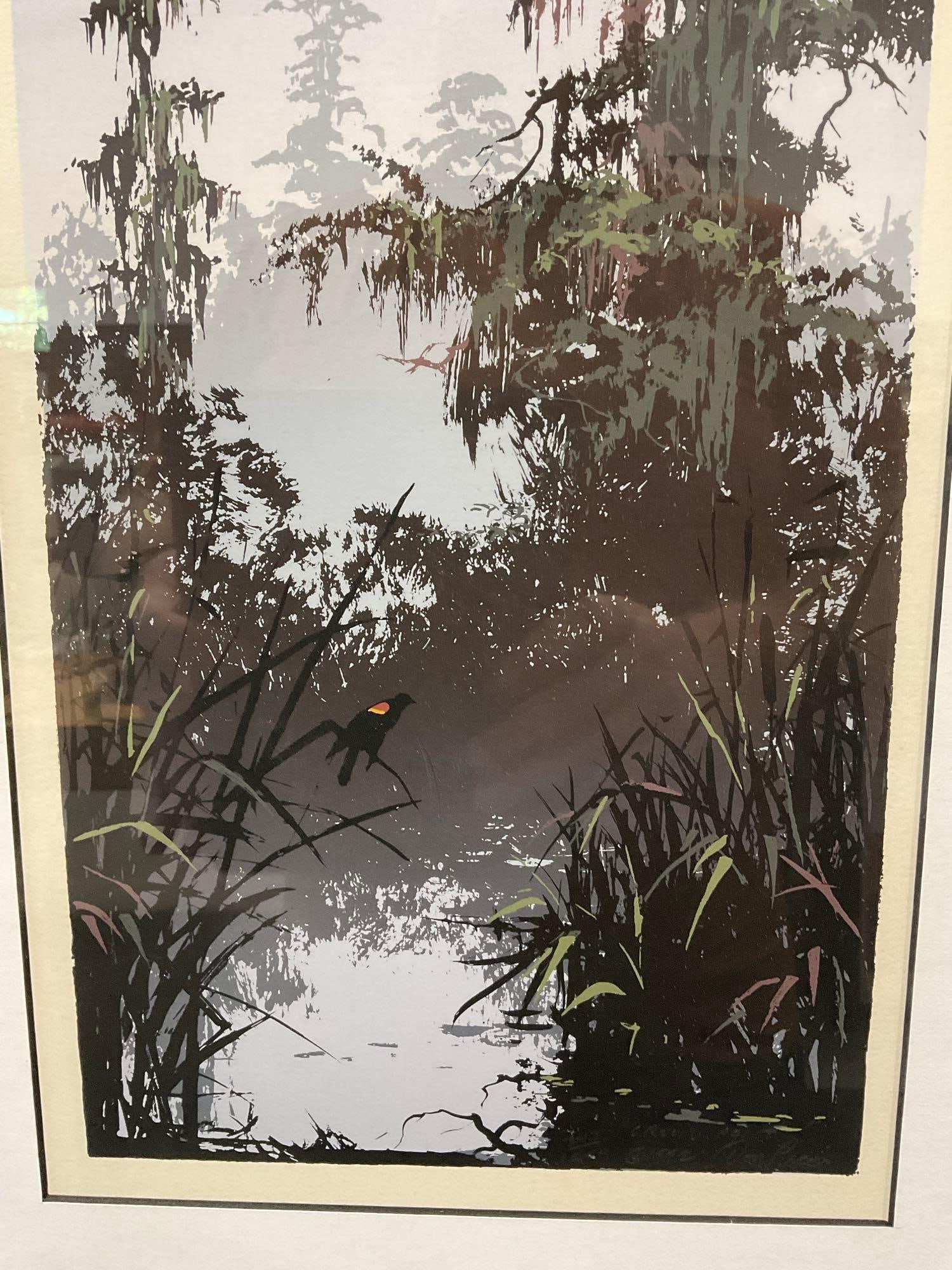 Framed Signed & #d 347/1200 Litho titled Crown Point by Don Picou 1992 (born 1940), 33x17 inches - 3