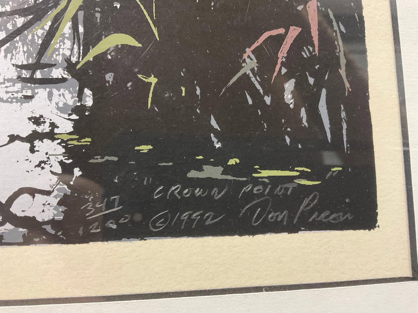 Framed Signed & #d 347/1200 Litho titled Crown Point by Don Picou 1992 (born 1940), 33x17 inches - 4