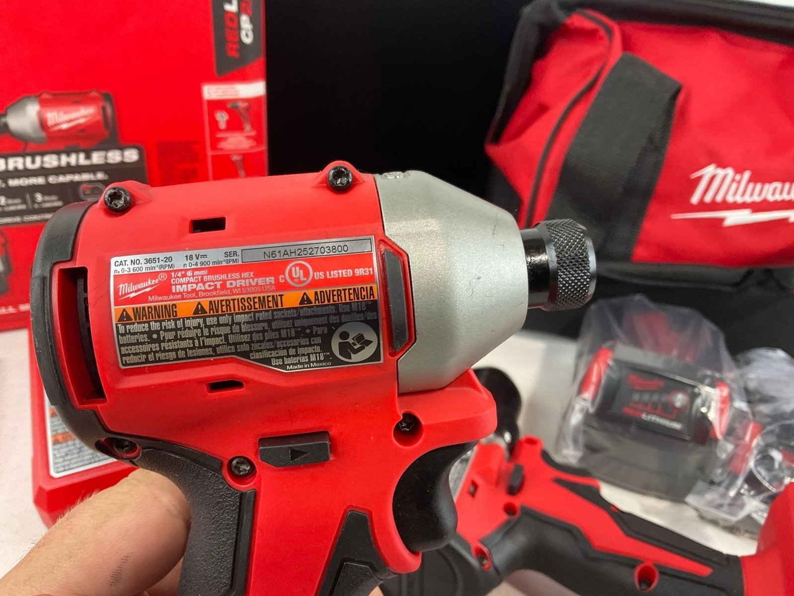 Milwaukee M18 3693-22CX Brushless Hammer Drill / Impact Combo Kit, w/case, NIB - 3