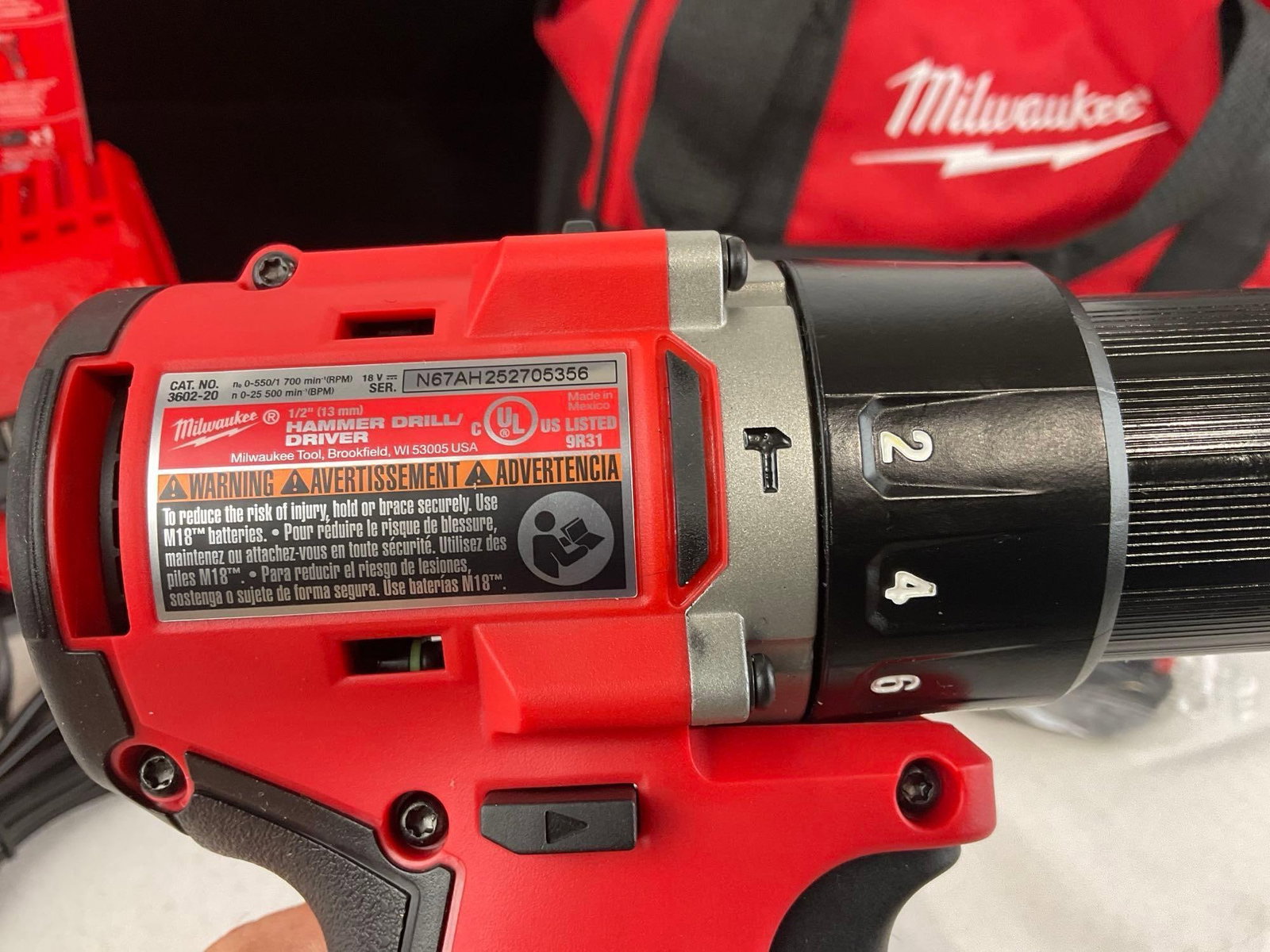 Milwaukee M18 3693-22CX Brushless Hammer Drill / Impact Combo Kit, w/case, NIB - 4