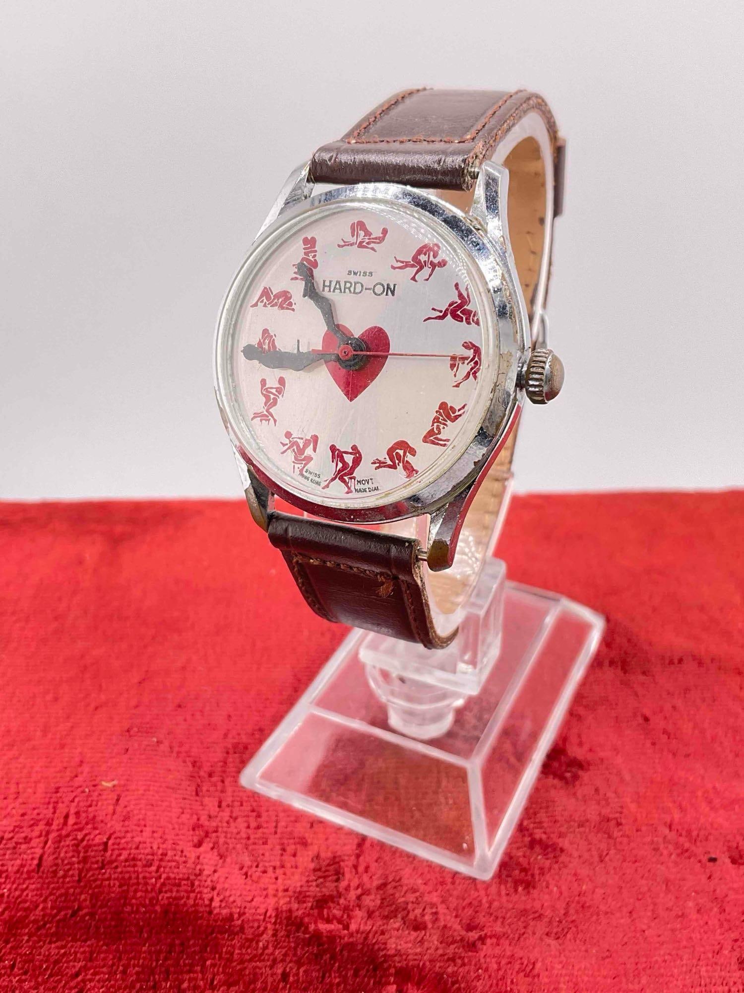 Vintage 1970's Hard On Kama Sutra Men's wrist watch w/ swiss movement. See pics - 2