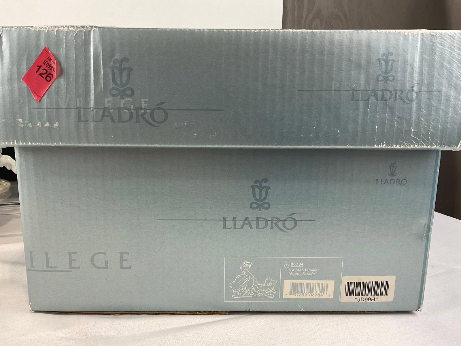 LLADRO Privilege Glazed Porcelain Statue #06784 Puppy Parade, w/original box, 10h x 18w x 14d inc... - 2