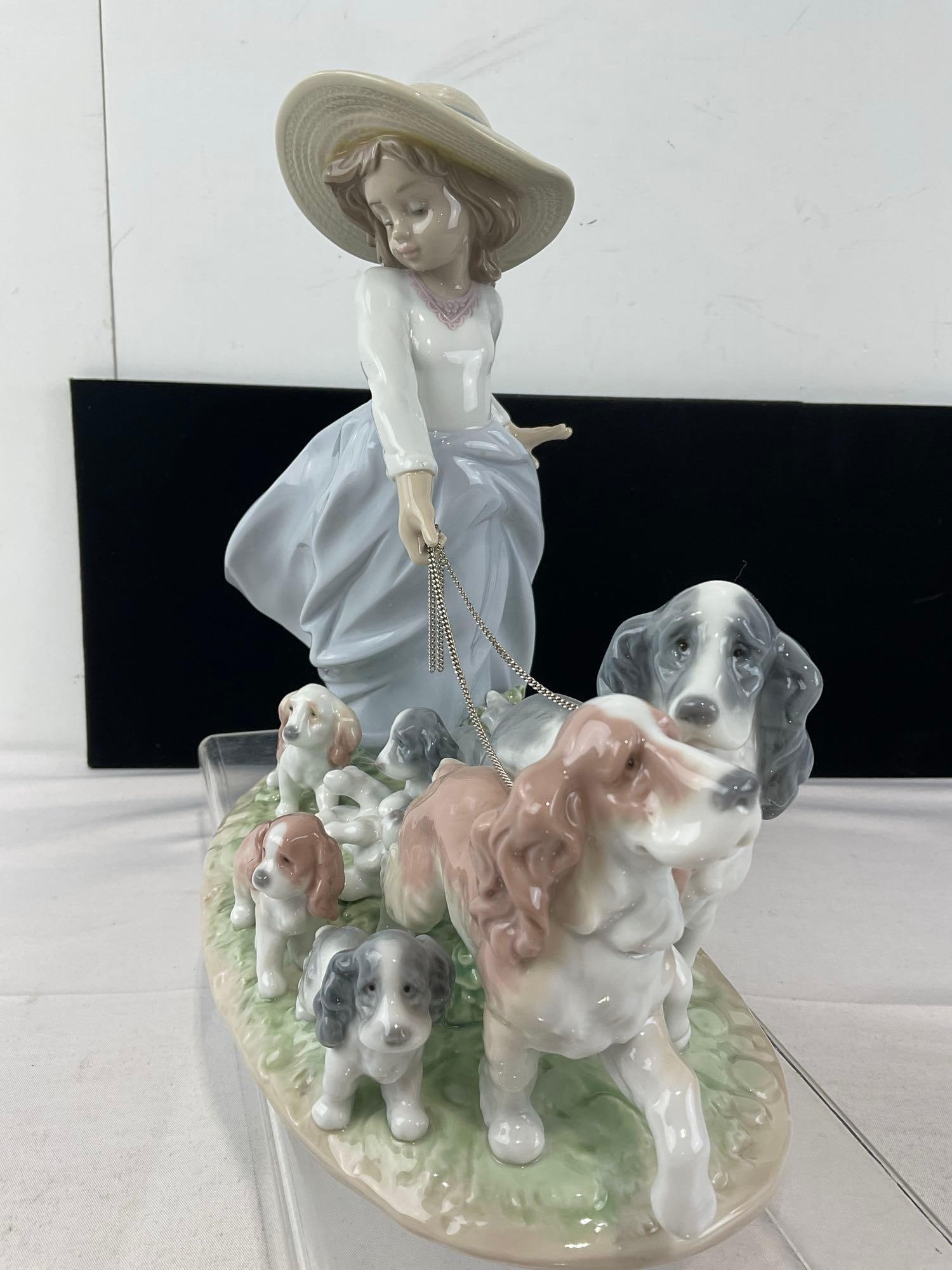 LLADRO Privilege Glazed Porcelain Statue #06784 Puppy Parade, w/original box, 10h x 18w x 14d inc... - 6