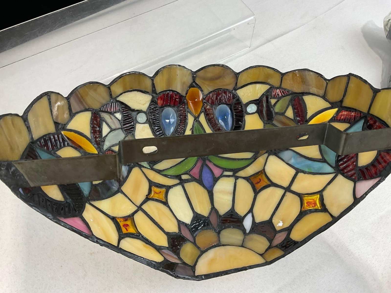 Set of 2 Chloe Lighting Inc Stained Glass Wall Sconces, Multicolor & Slag Glass, in box - 5