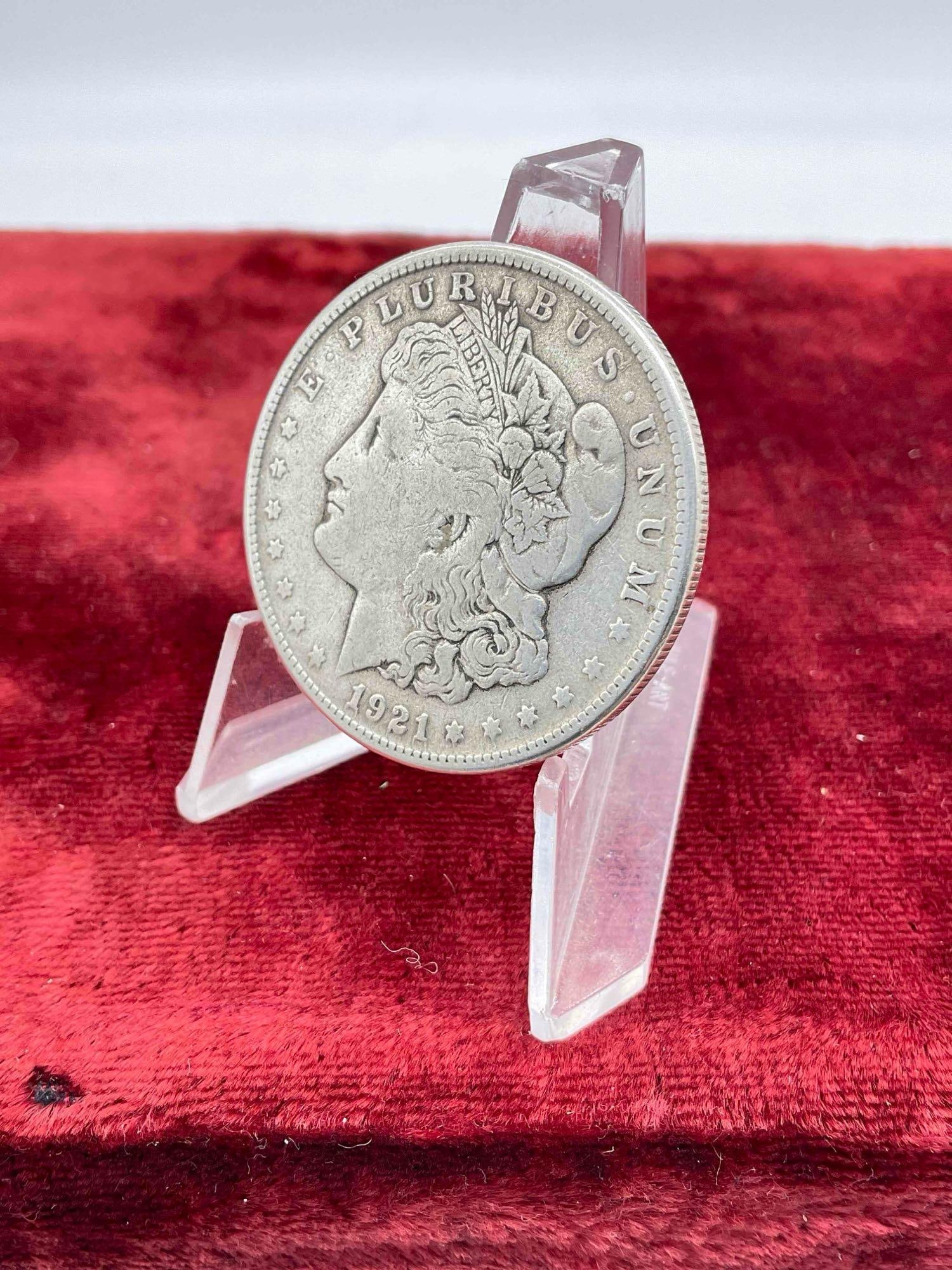 Antique 1921-S Silver Morgan Dollar Coin.: Antique 1921-S Silver Morgan Dollar Coin. DM-1554