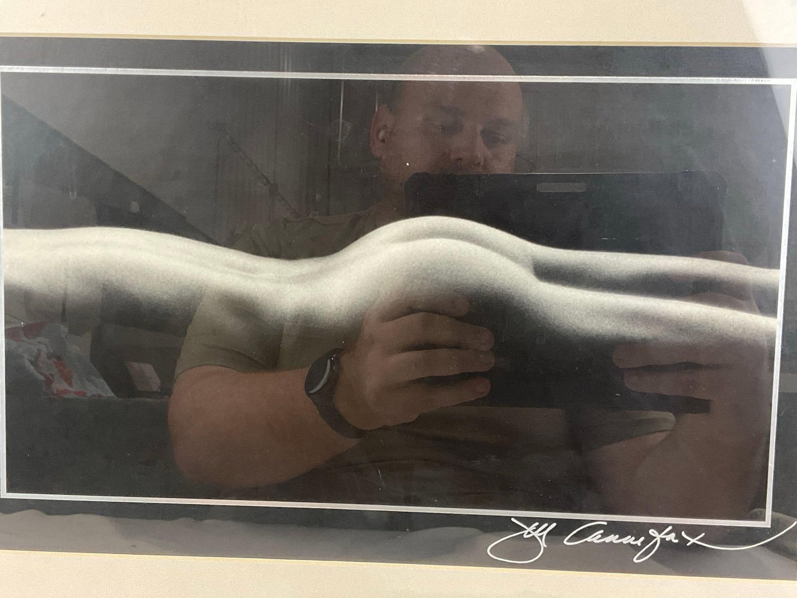 Framed Signed Photograph, Nude Torso, 14x19 inches - 3