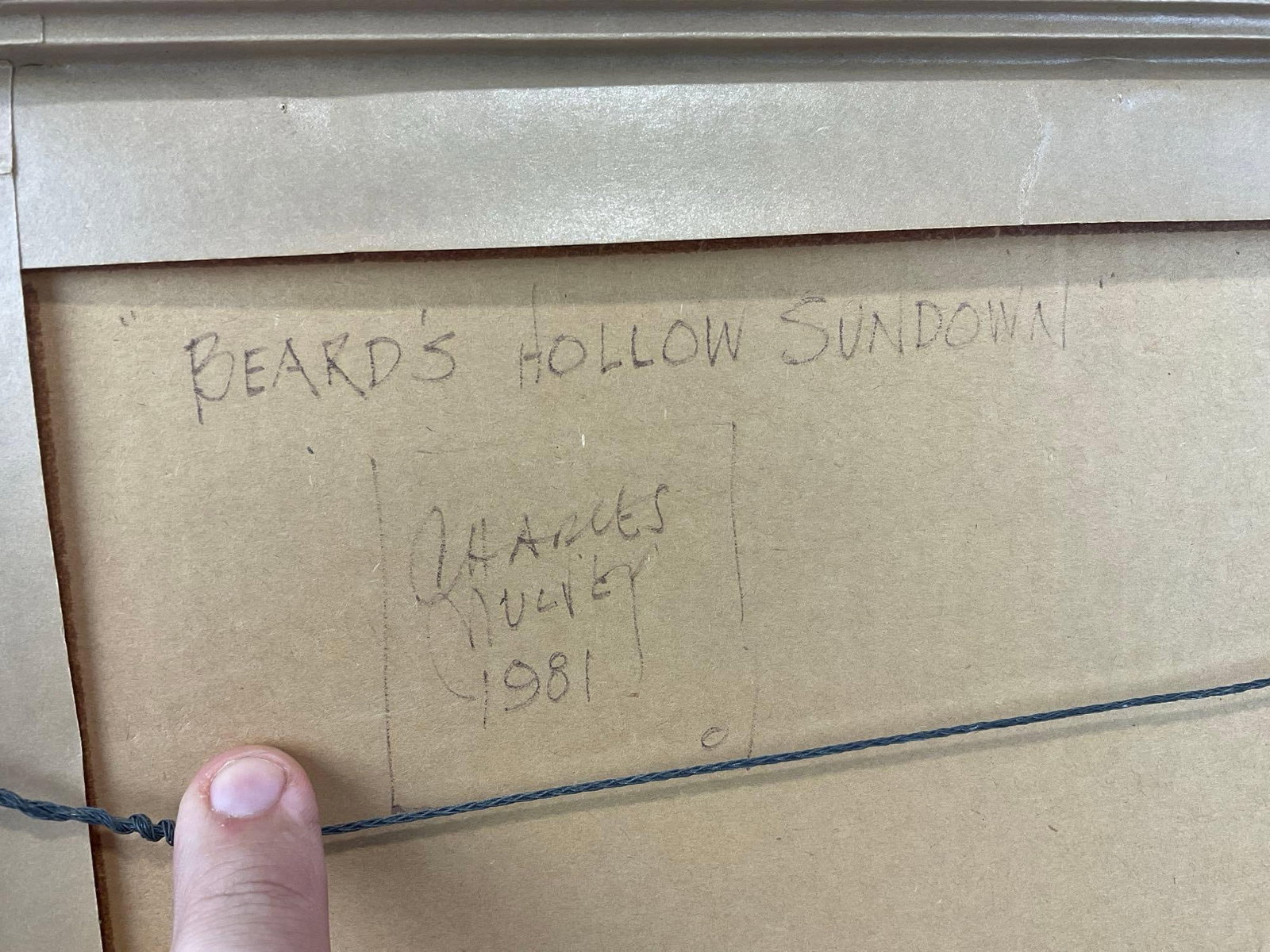 Framed Watercolor titled Beards Hollow Sundown by Charles Mulvey 1981, 15x17 inches - 6