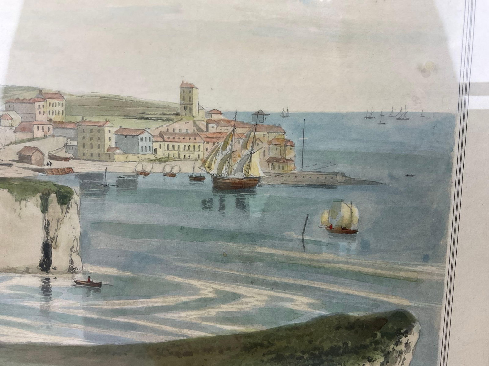 Framed Antique Aquatint engraving print of Broadstairs by English artist William Daniell (17691837) - 4