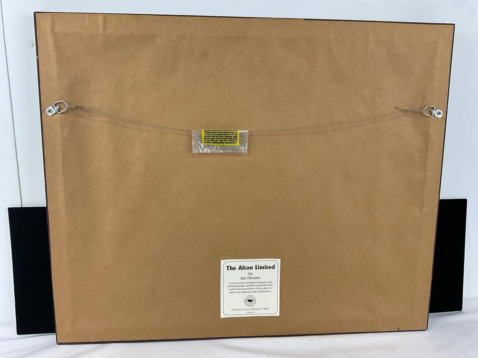 Framed Litho titled The Alton Limited by Jim Deneen, w/three Commemorative stamps, 19x23 in - 7