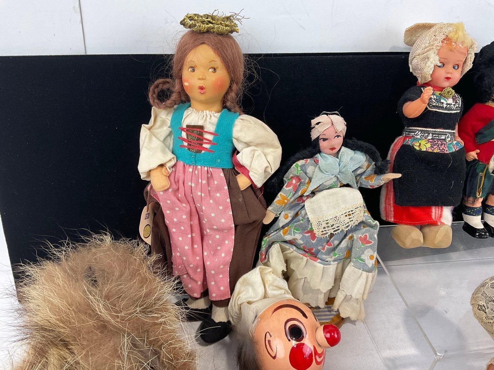 Collection of 10 Vintage Dolls & Bears, some handmade, some w/porcelain heads - 3