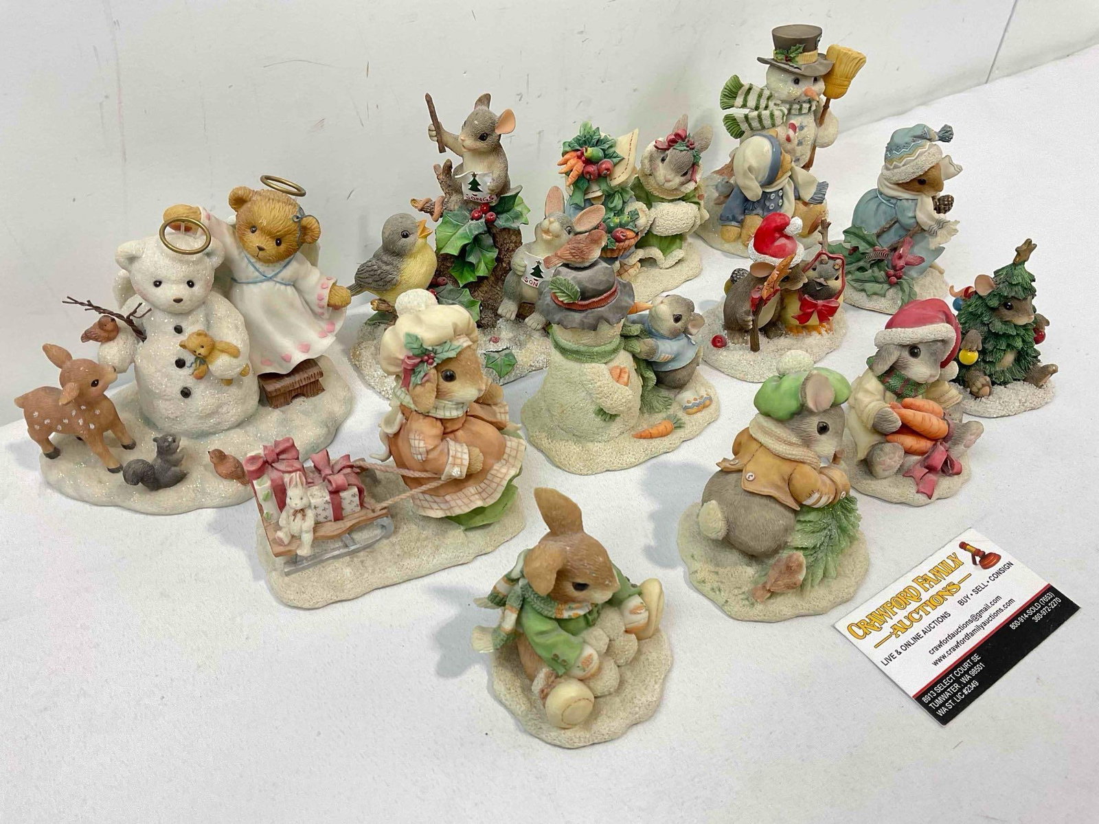 12 pcs Darling Composite Christmas Decorative Figurines incl. My Blushing Bunnies & More! - 2