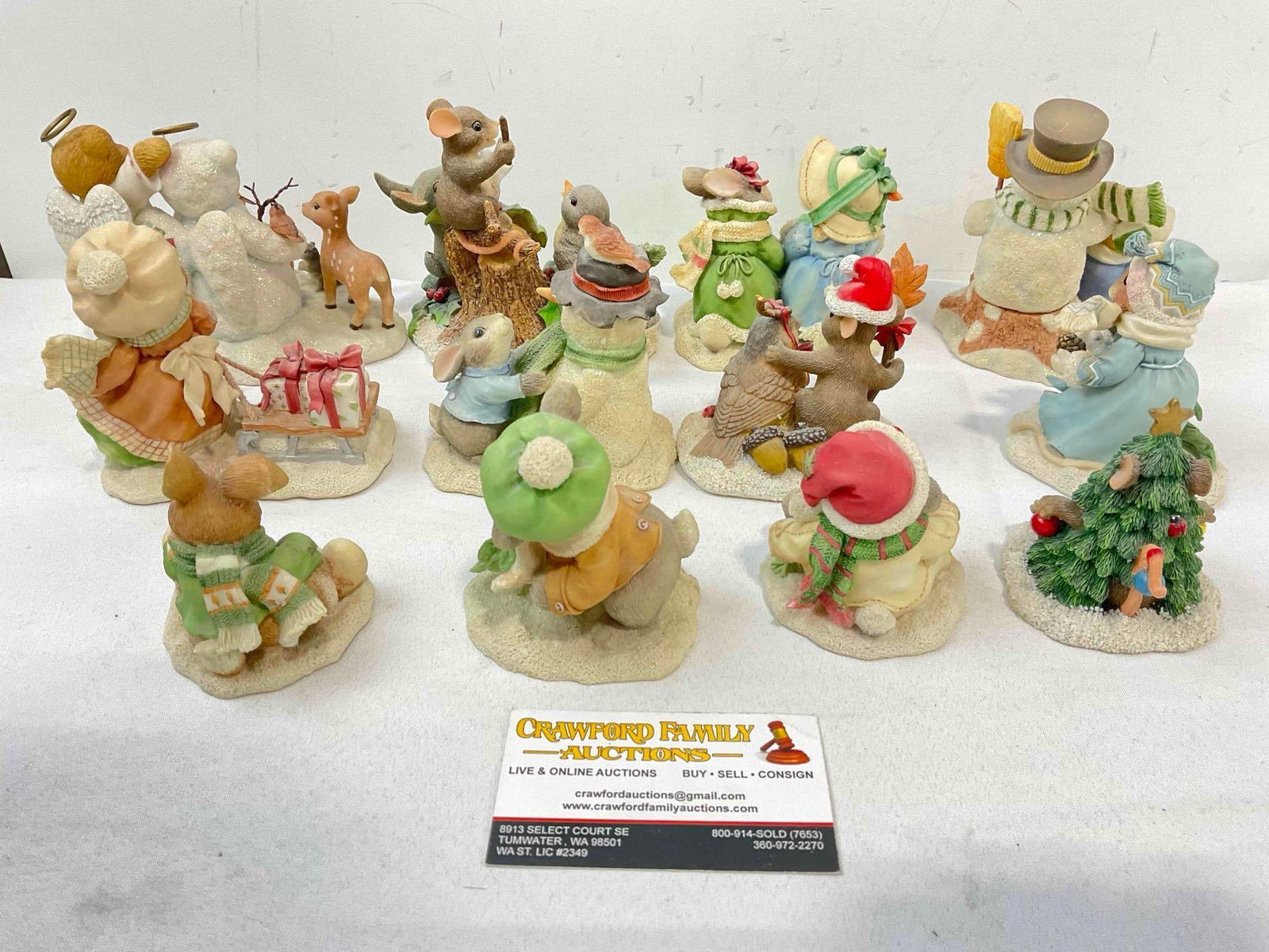 12 pcs Darling Composite Christmas Decorative Figurines incl. My Blushing Bunnies & More! - 5