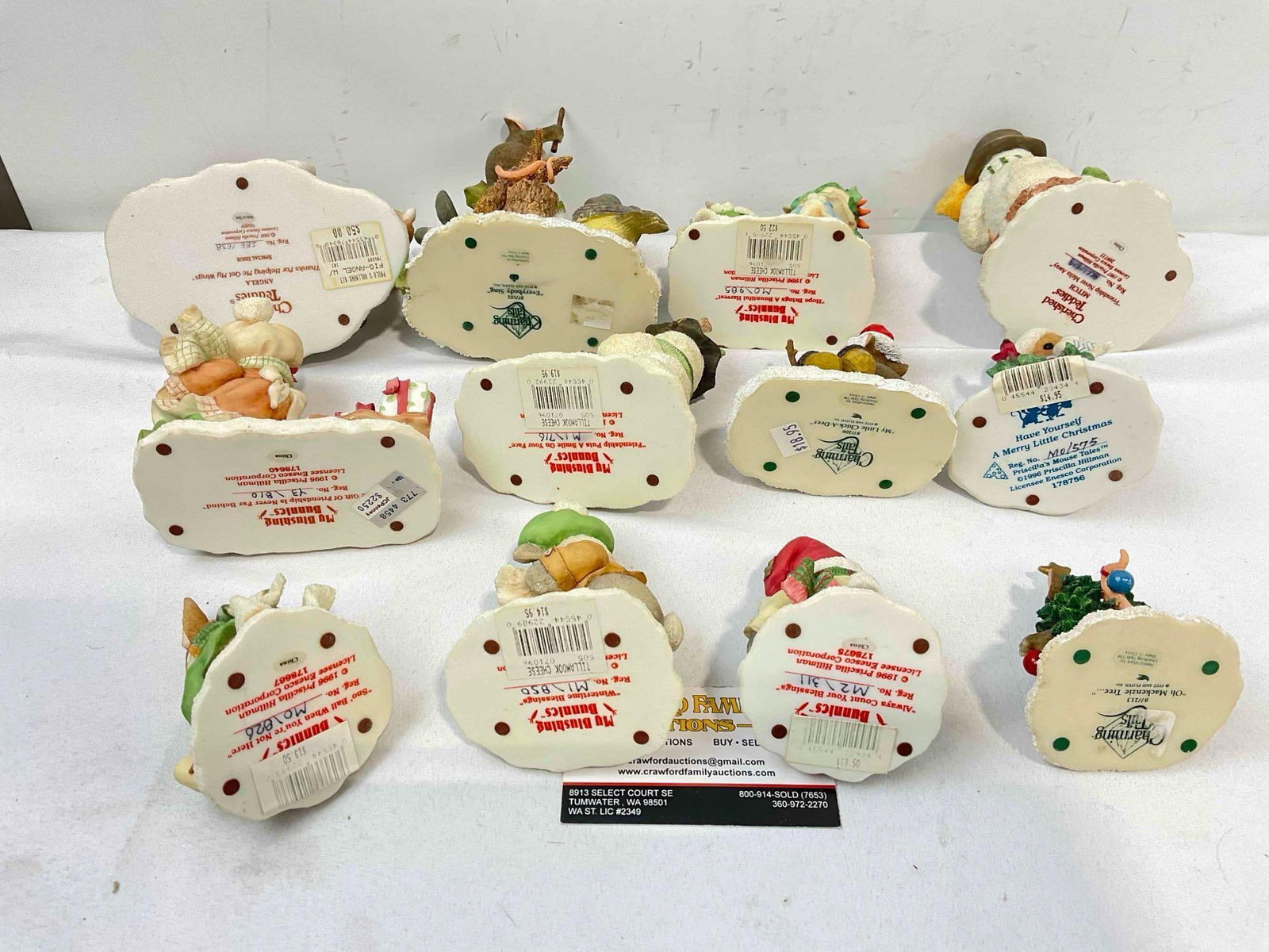 12 pcs Darling Composite Christmas Decorative Figurines incl. My Blushing Bunnies & More! - 6