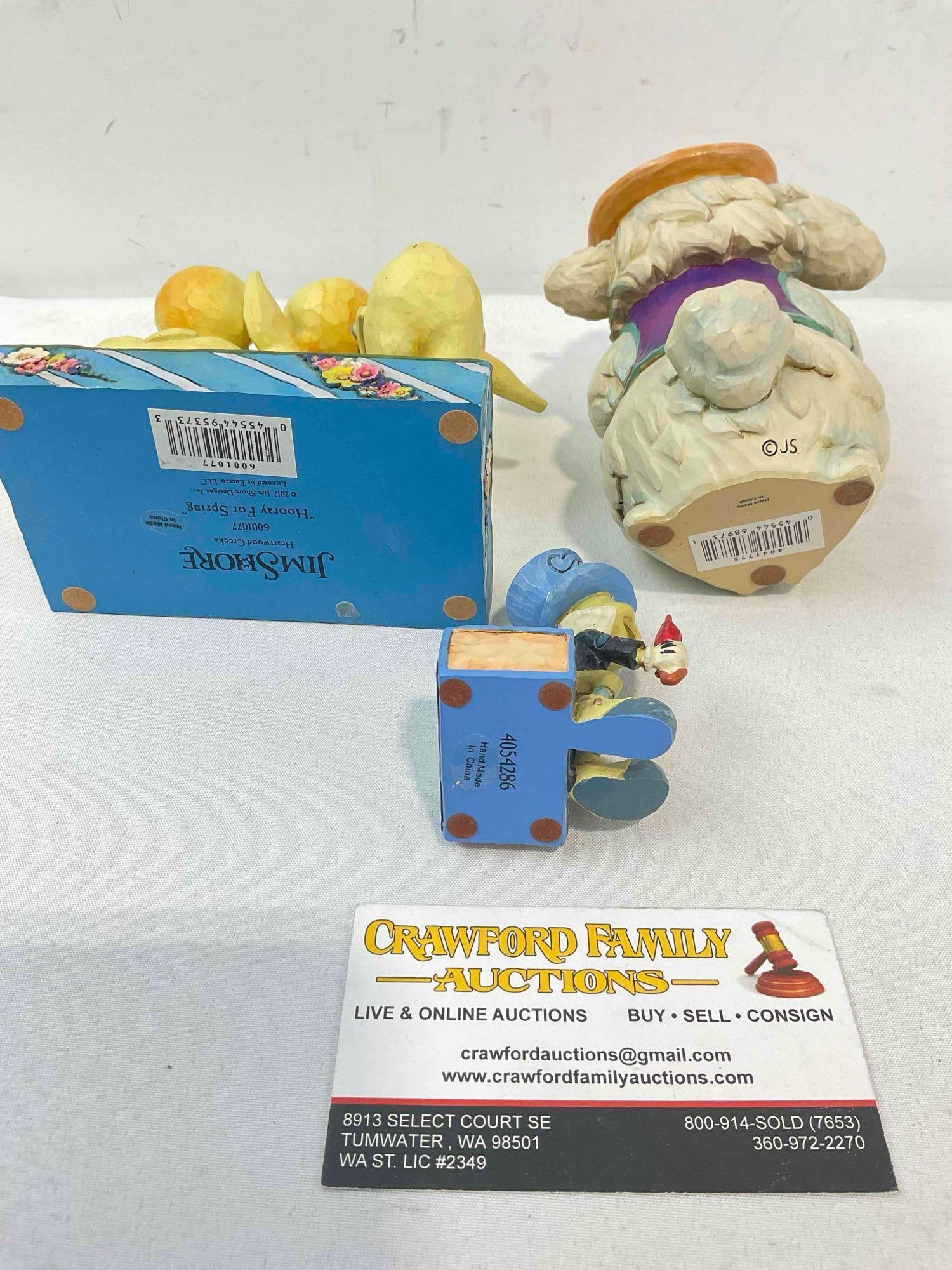 3 pcs Jim Shore Composite Decorative Figurines, incl. Disney Jiminy Cricket from Pinocchio. - 5