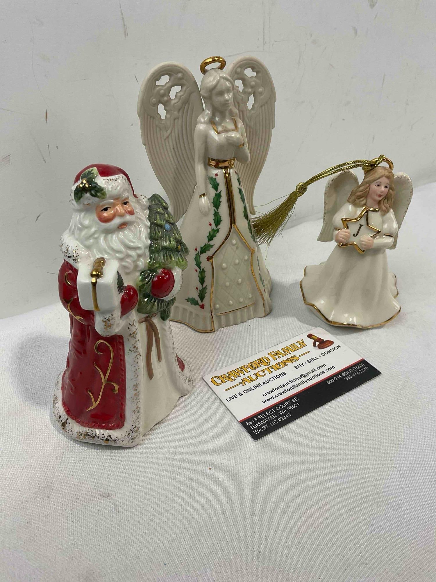 3 pcs Ceramic Christmas Decorative Assortment incl. Spode Bell, Lenox Bell & Ornament. - 2
