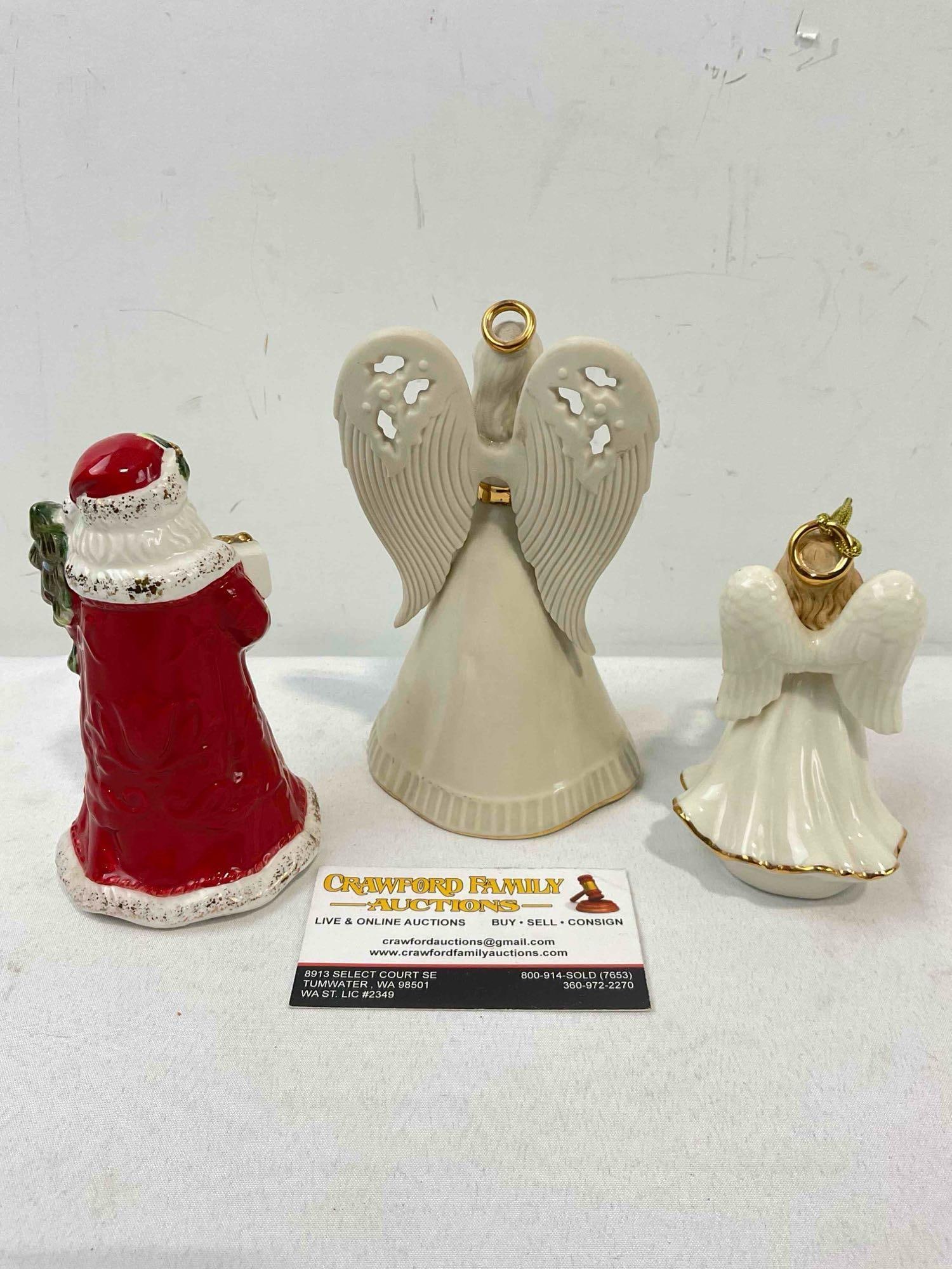 3 pcs Ceramic Christmas Decorative Assortment incl. Spode Bell, Lenox Bell & Ornament. - 4