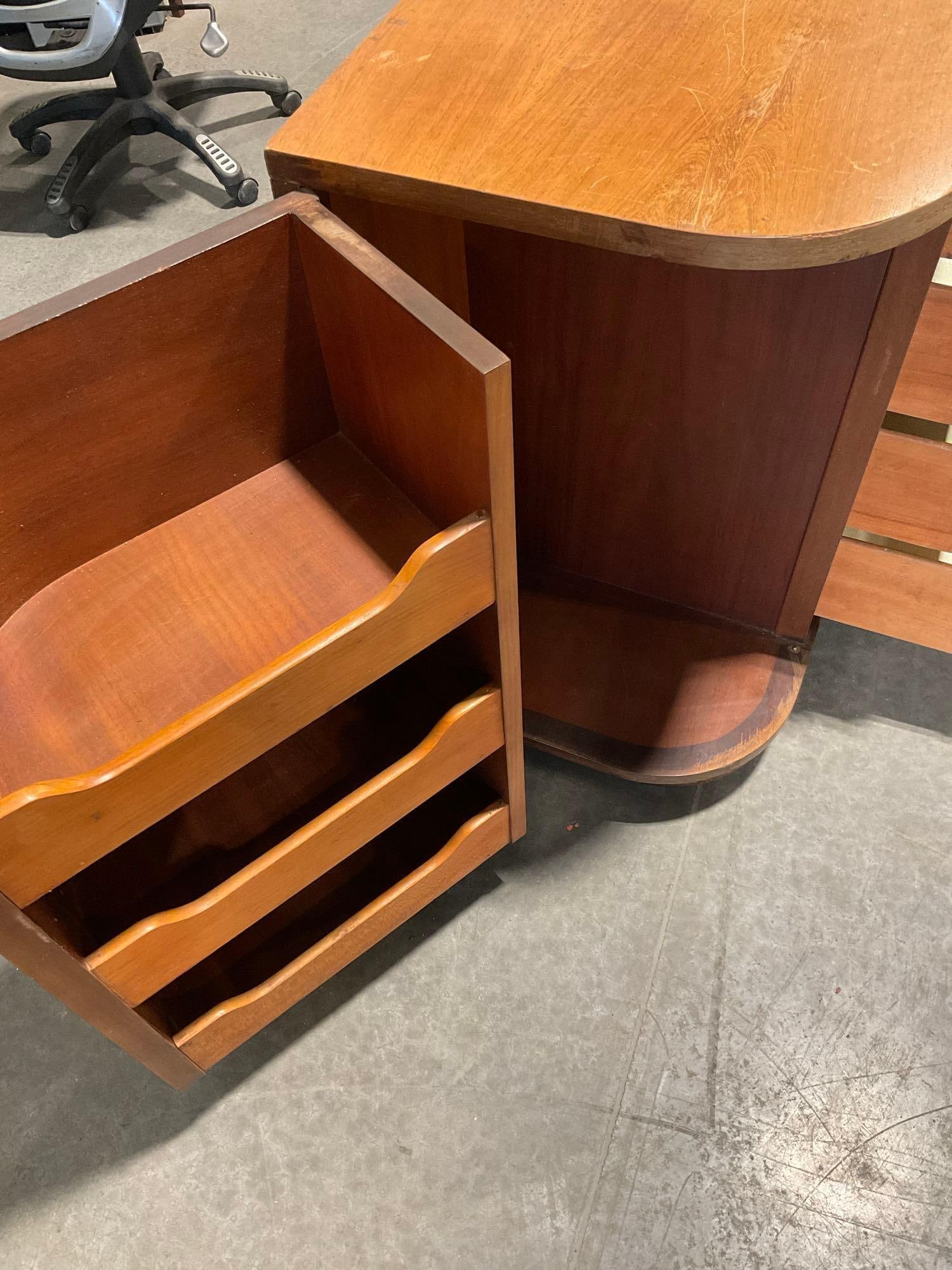 Vintage Saginaw Furni. Co. Art Deco Waterfall Style Dresser/Cabinet w/ side doors in poor/fair cond - 3