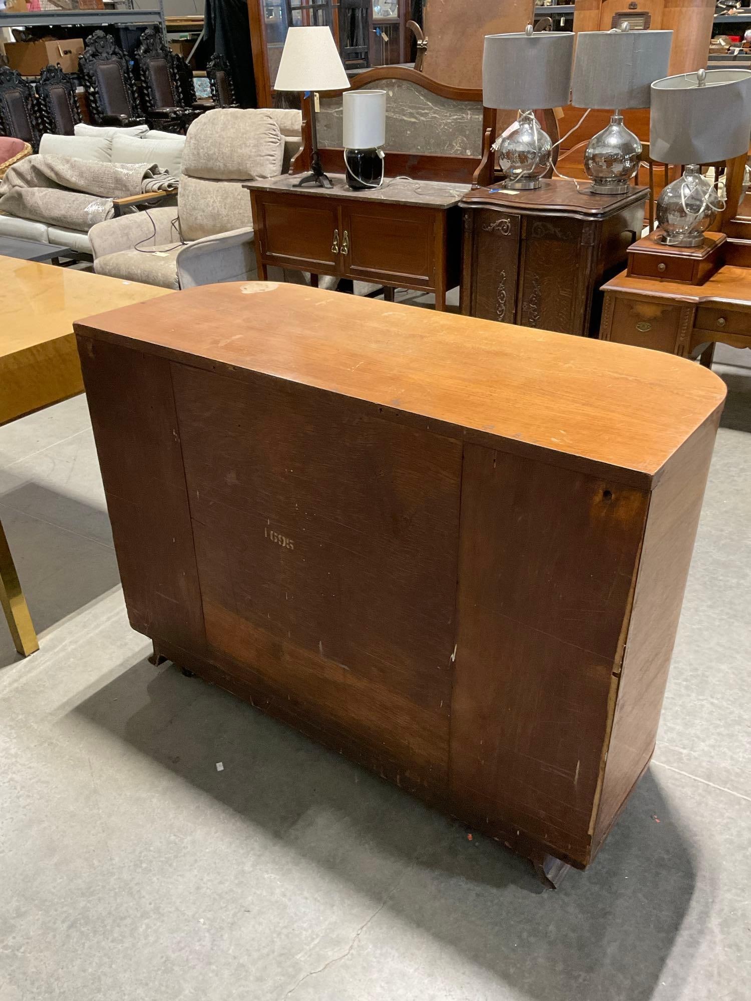 Vintage Saginaw Furni. Co. Art Deco Waterfall Style Dresser/Cabinet w/ side doors in poor/fair cond - 6